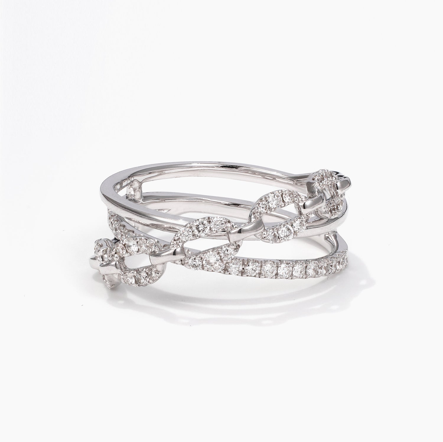 18K Gold Diamond Crossway Ring - Jewelry And Store