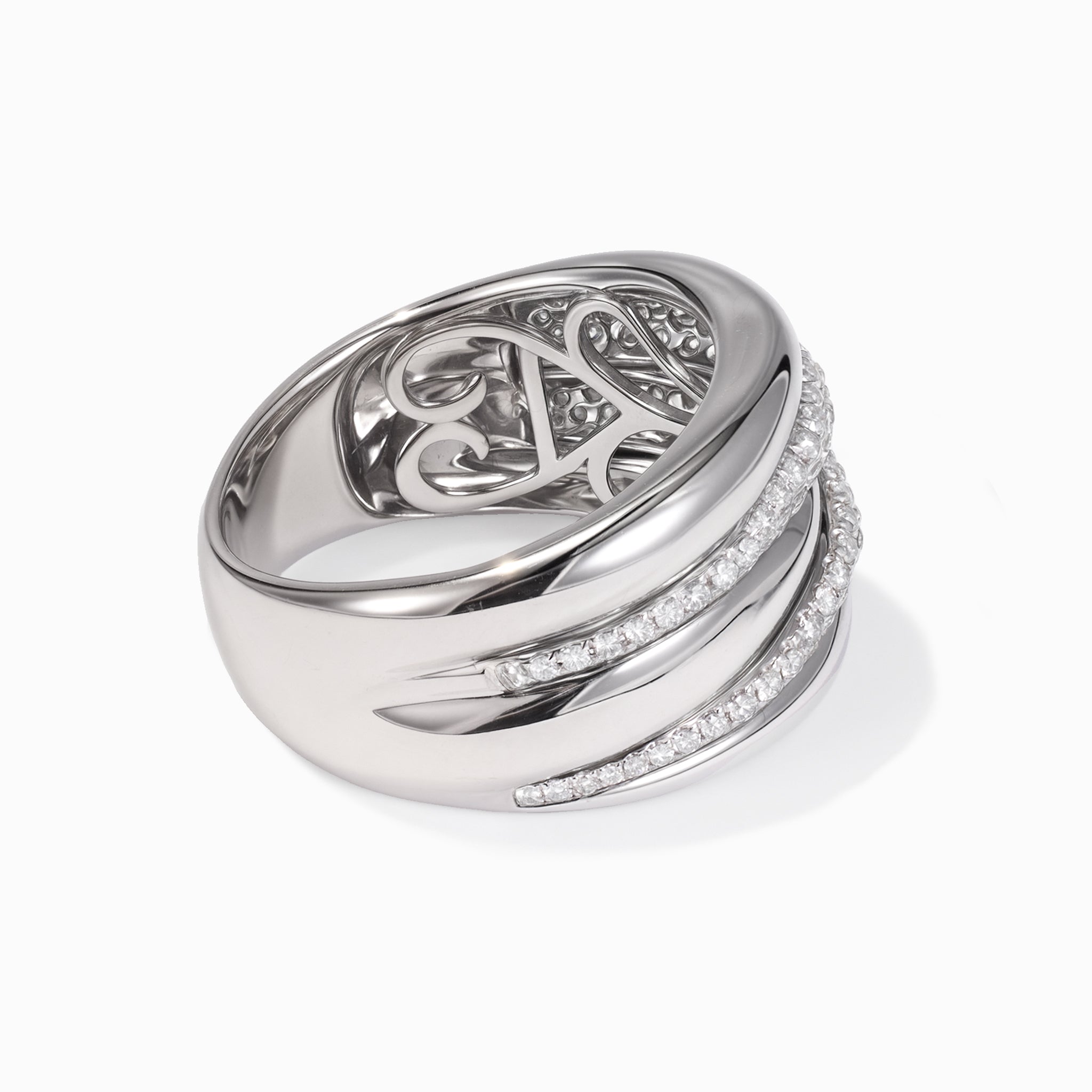 14K White Gold Multi - Band Diamond Ring - Jewelry And Store