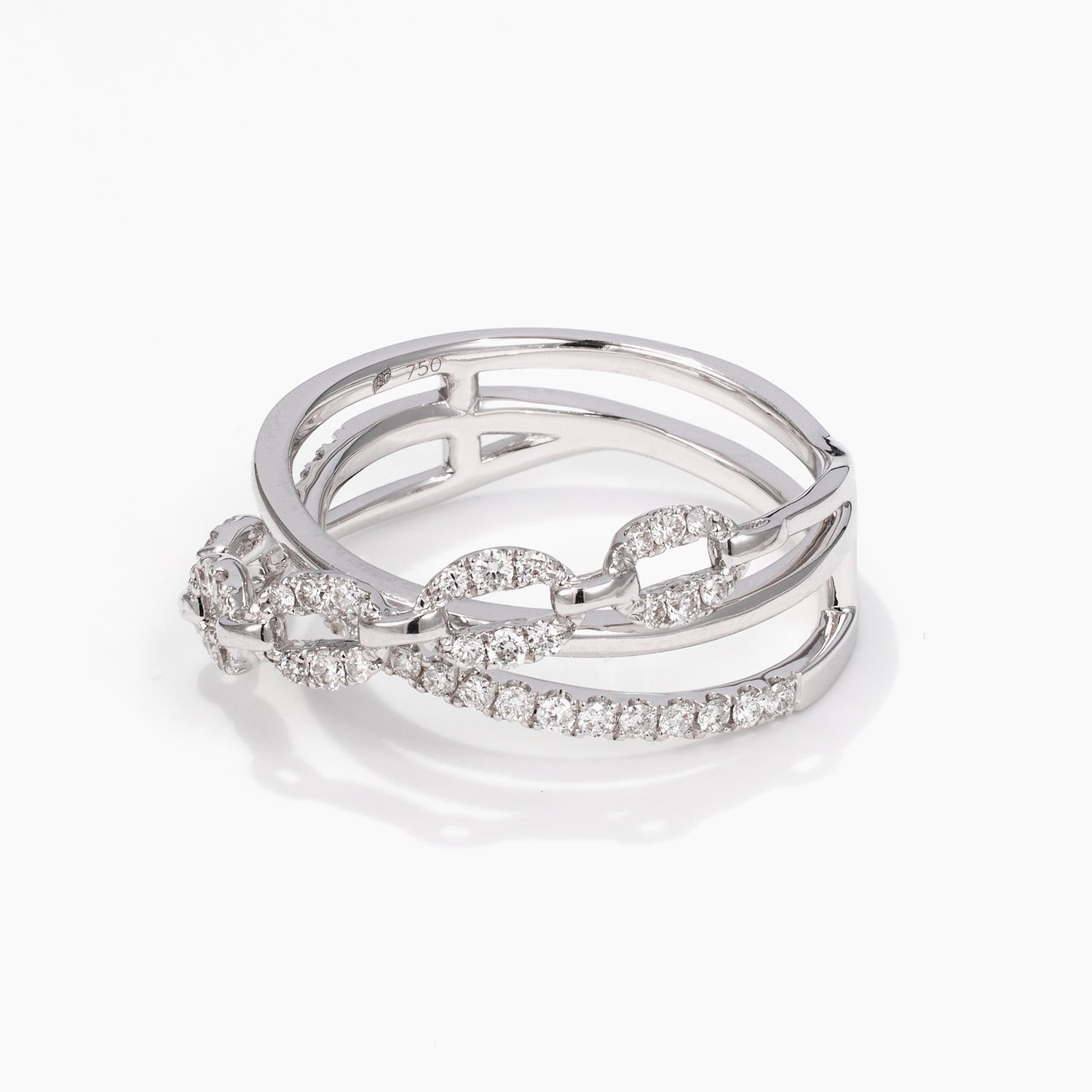 18K Gold Diamond Crossway Ring - Jewelry And Store