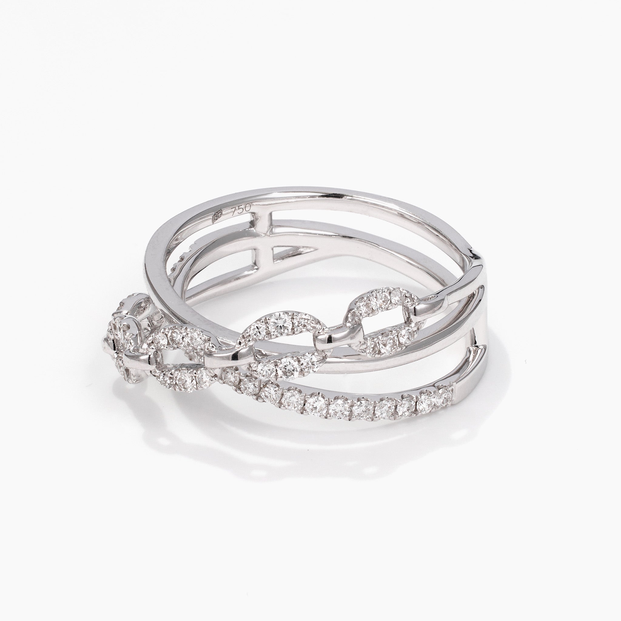 18K Gold Diamond Crossway Ring - Jewelry And Store