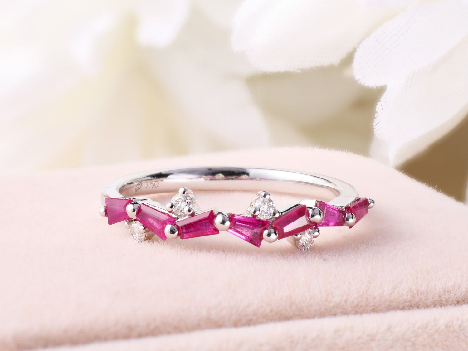 Petite Diamond and Gemstone Stackable Ring - Jewelry And Store