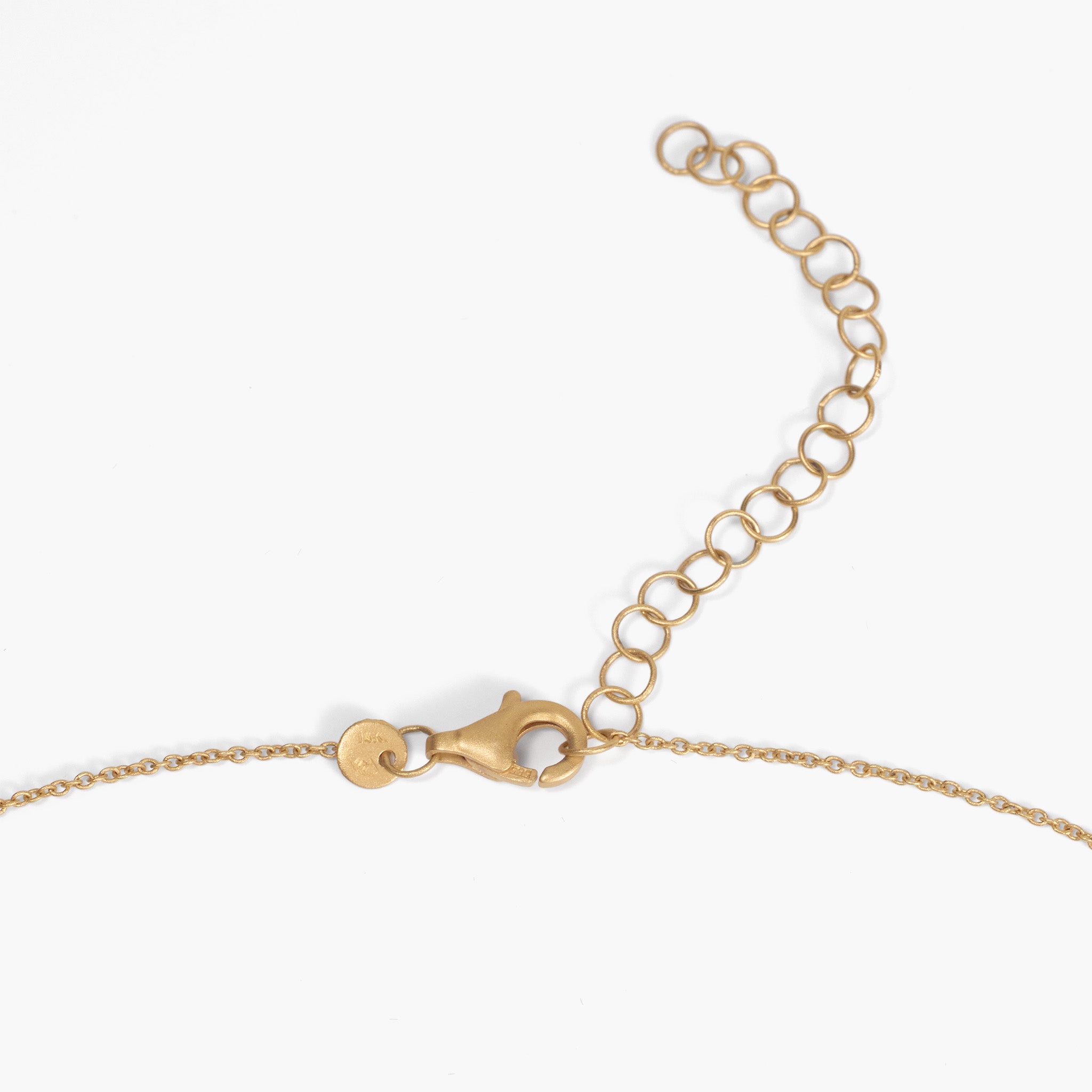 14K Matte Gold Floral Pendant Necklace with Natural Diamonds - Jewelry And Store