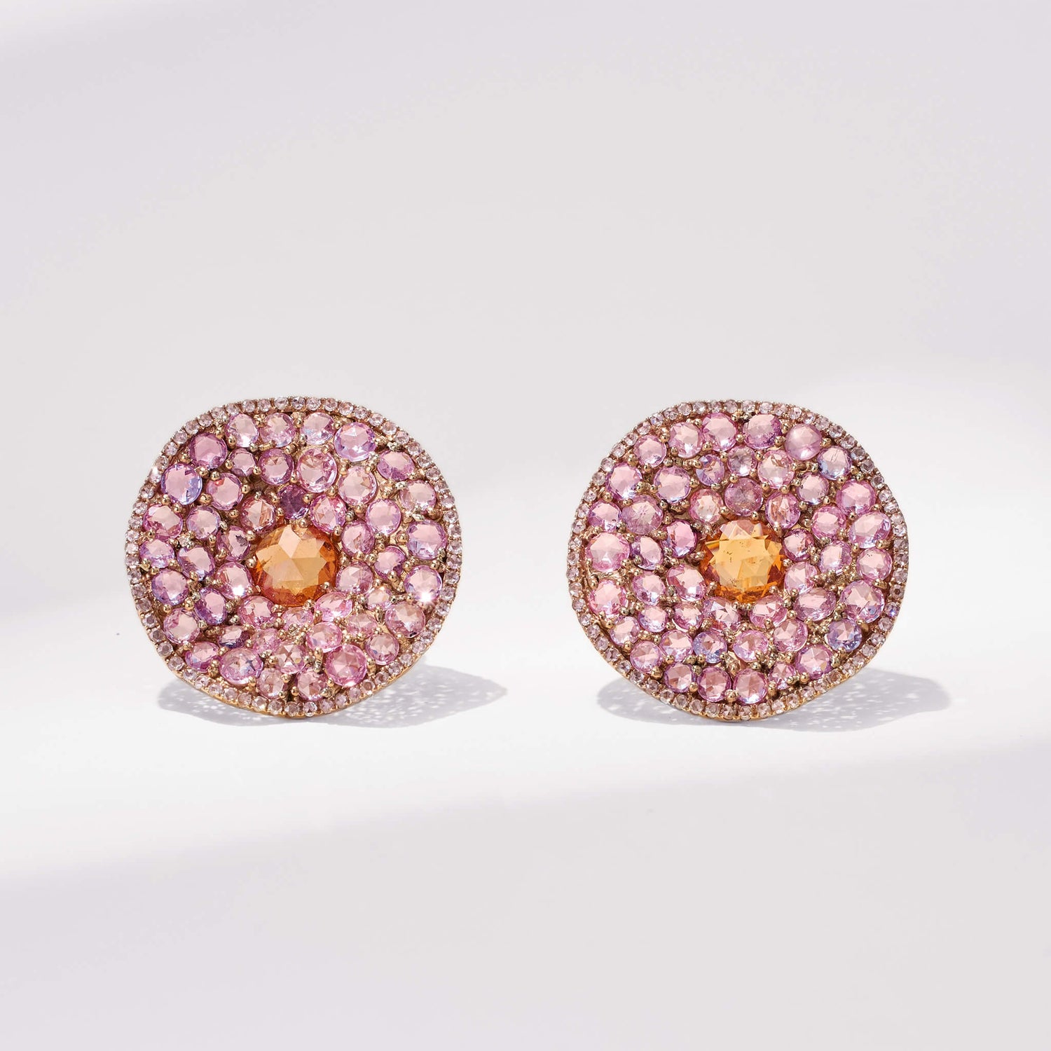 18K Gold Color Sapphire & Diamond Earrings - Jewelry And Store