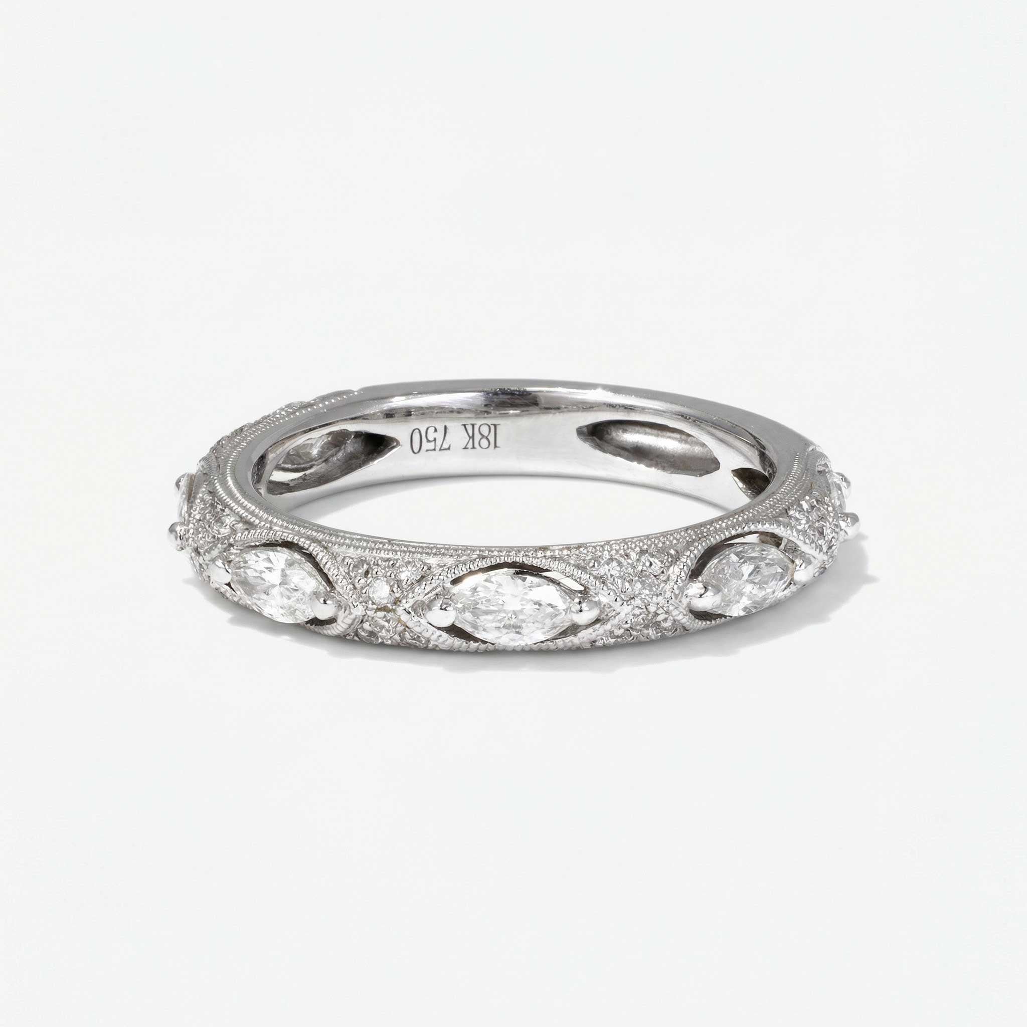 Natural Diamond Vintage Inspired Ring 18K Gold - JewelryandStore