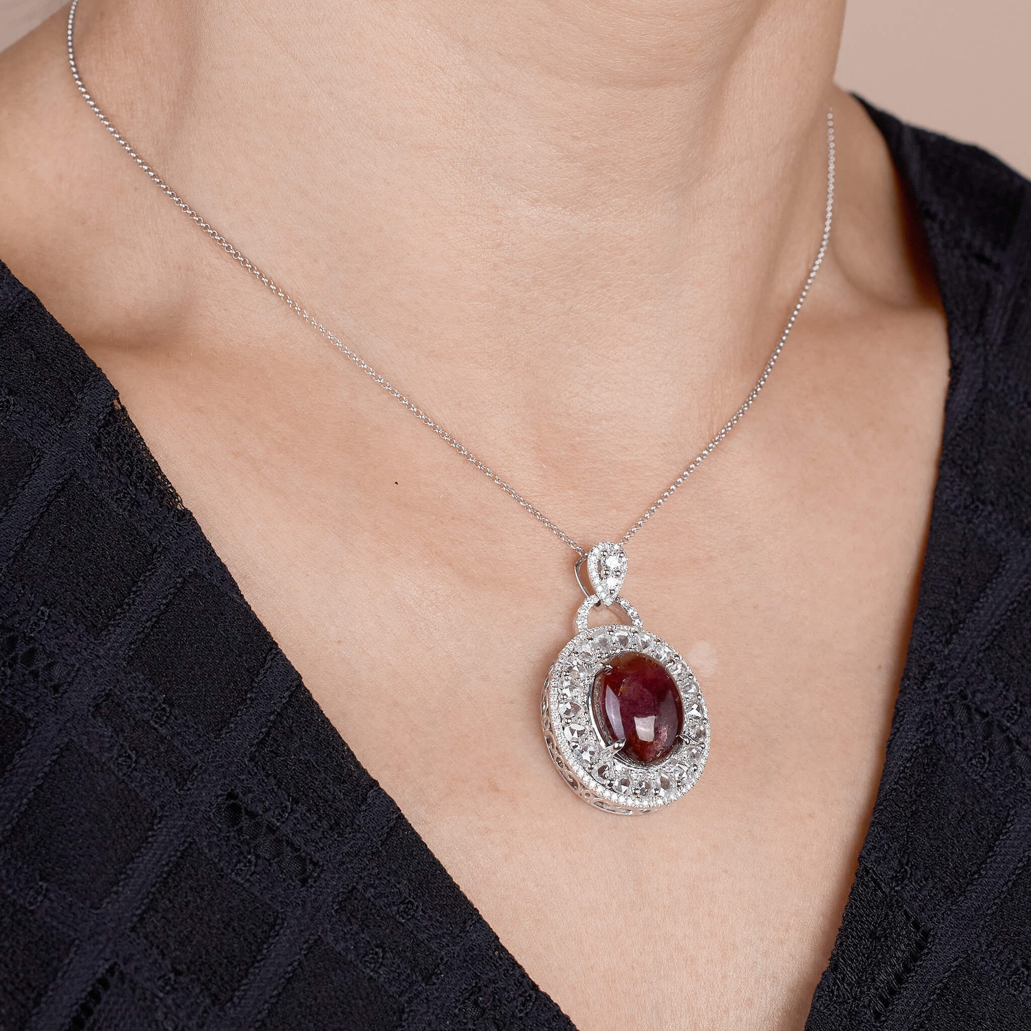 18K Tourmaline and Diamond Pendant - Jewelry And Store