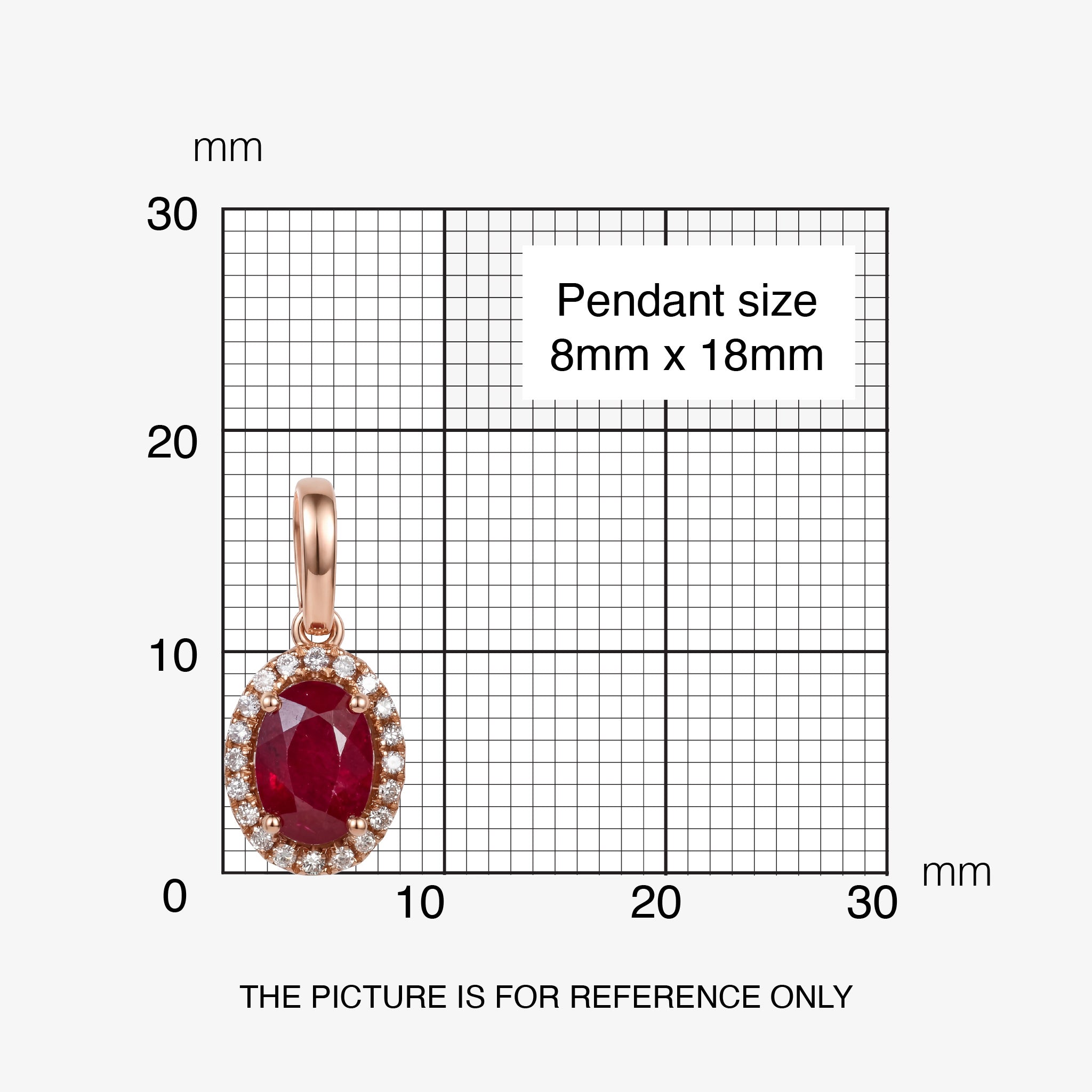 1.12ct Natural Ruby and Diamond Halo Pendant in 18K Rose Gold - JewelryAndStore