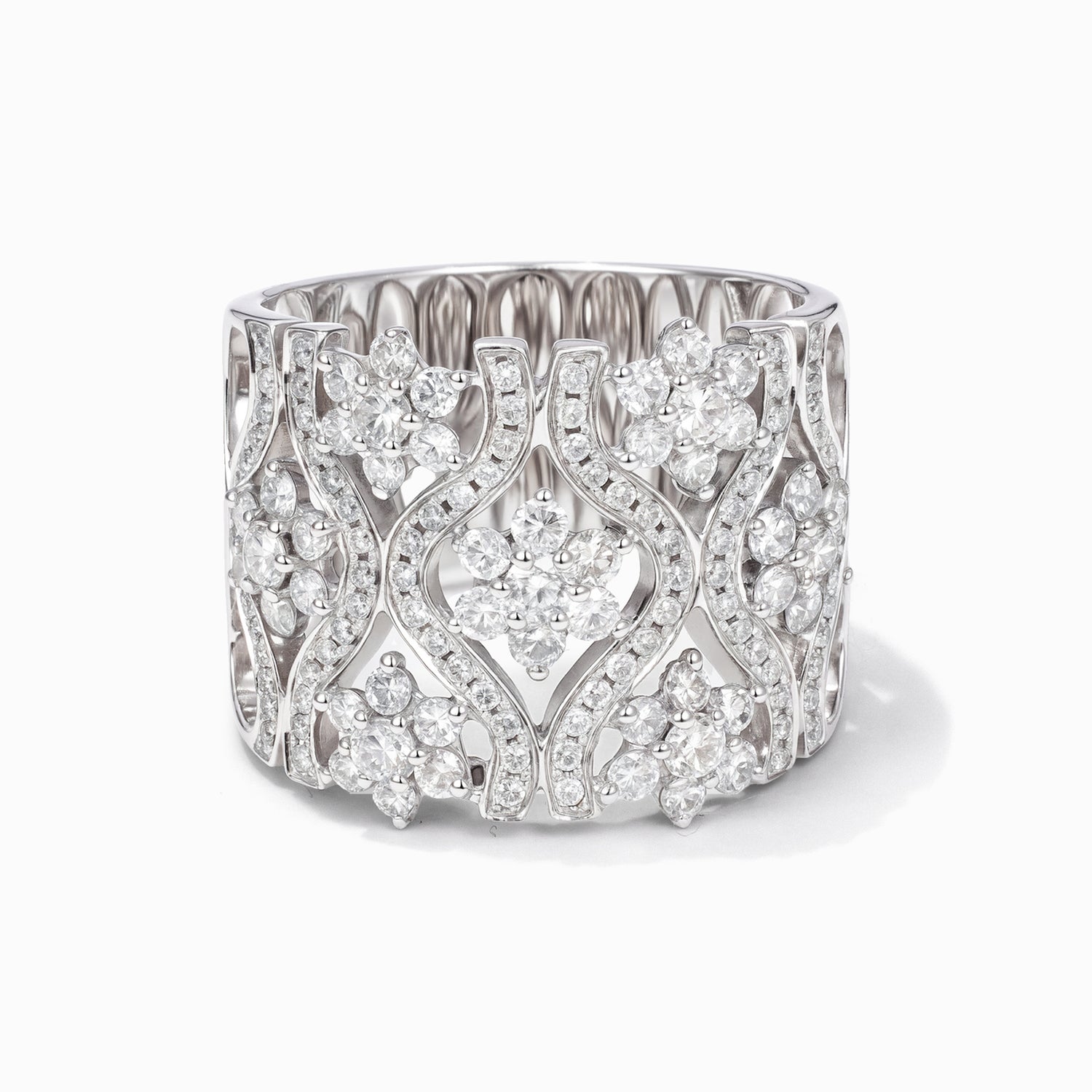 18K White Gold Vintage - Inspired Diamond Filigree Ring - Jewelry And Store