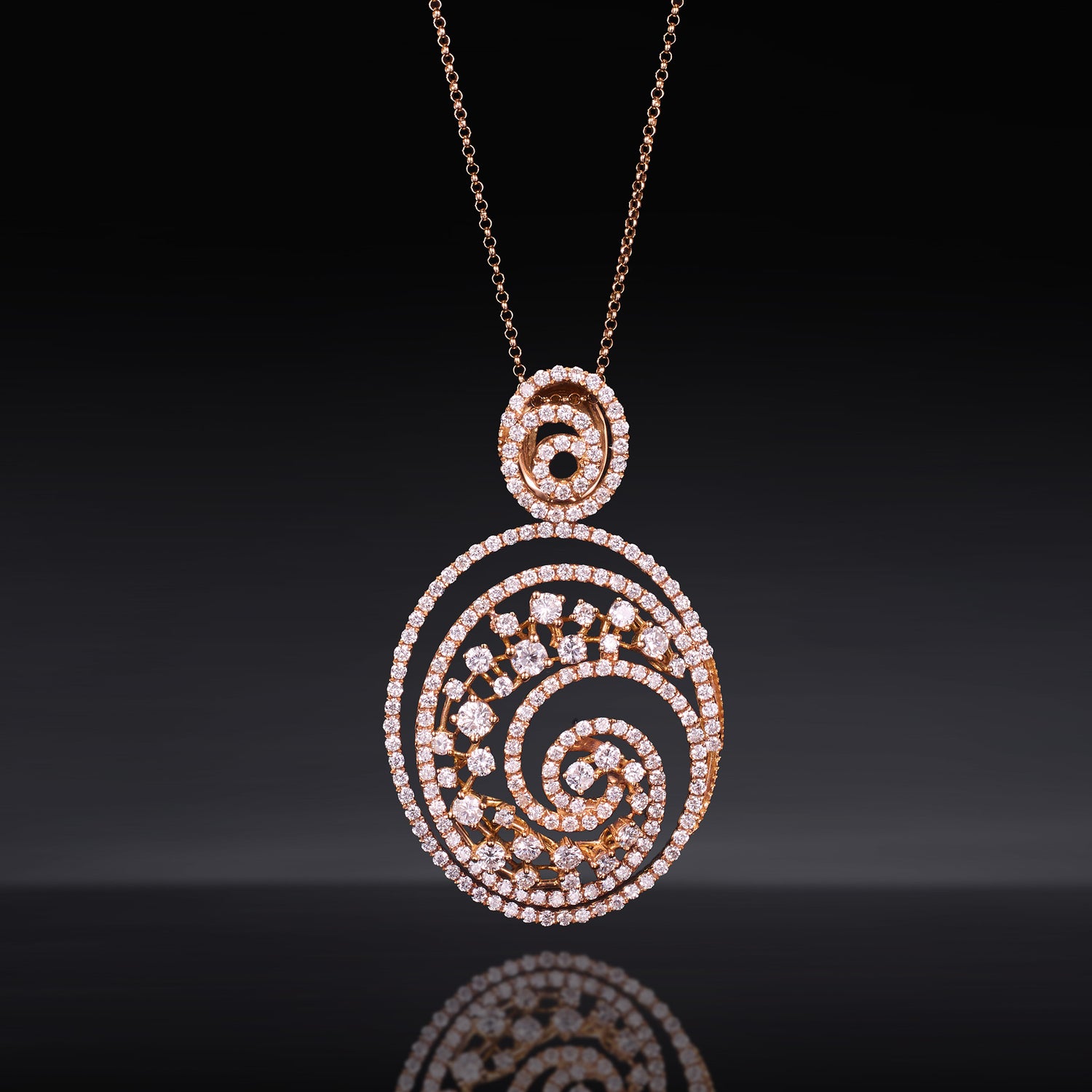 18K Gold Diamond Pendant with Natural White Diamonds - Jewelry And Store