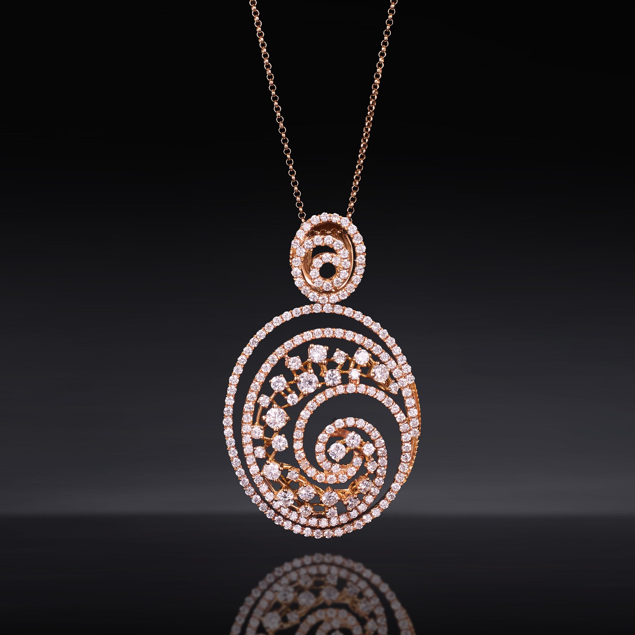 18K Gold Diamond Pendant with Natural White Diamonds - Jewelry And Store