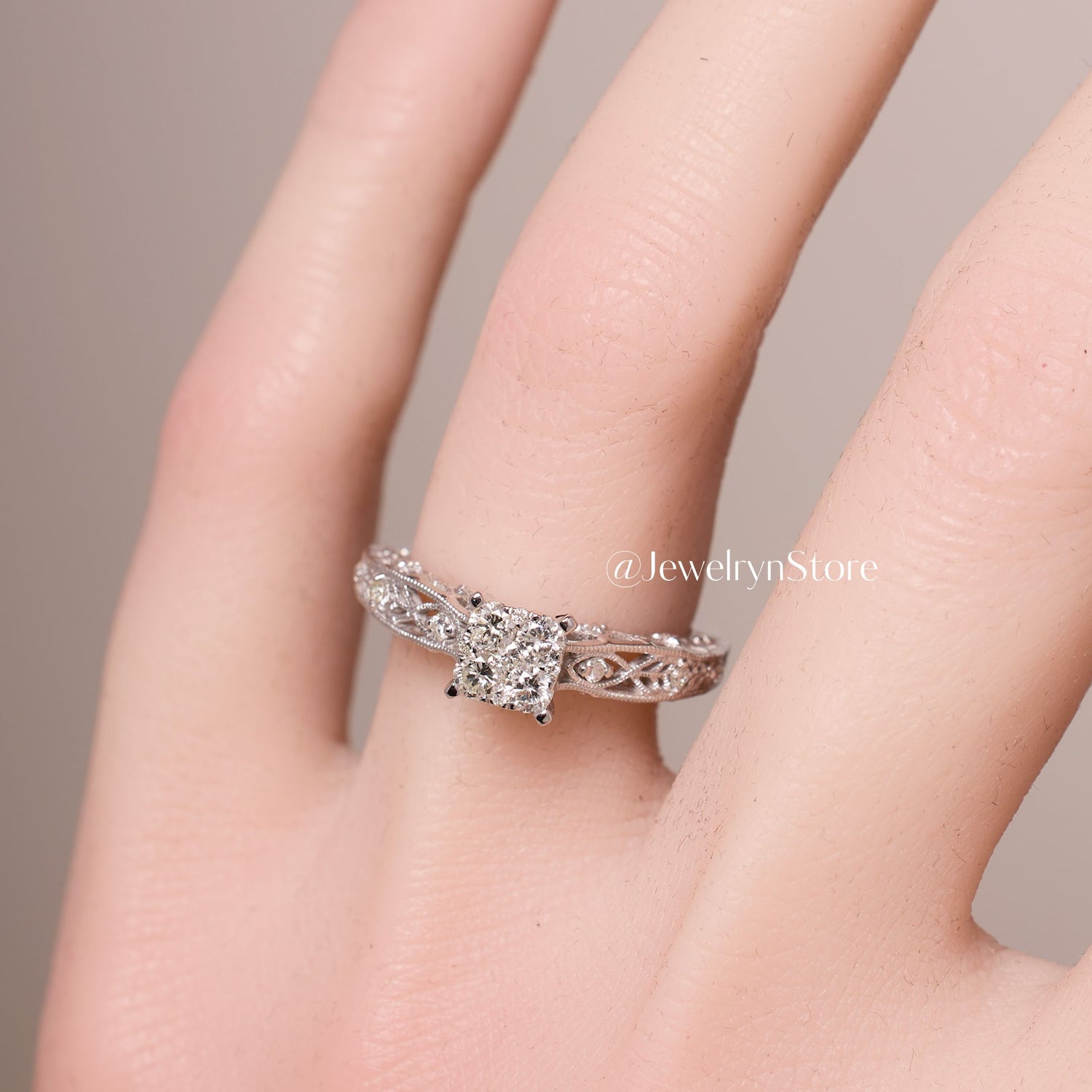 Vintage - Styled Diamond Engagement Ring - Jewelry And Store