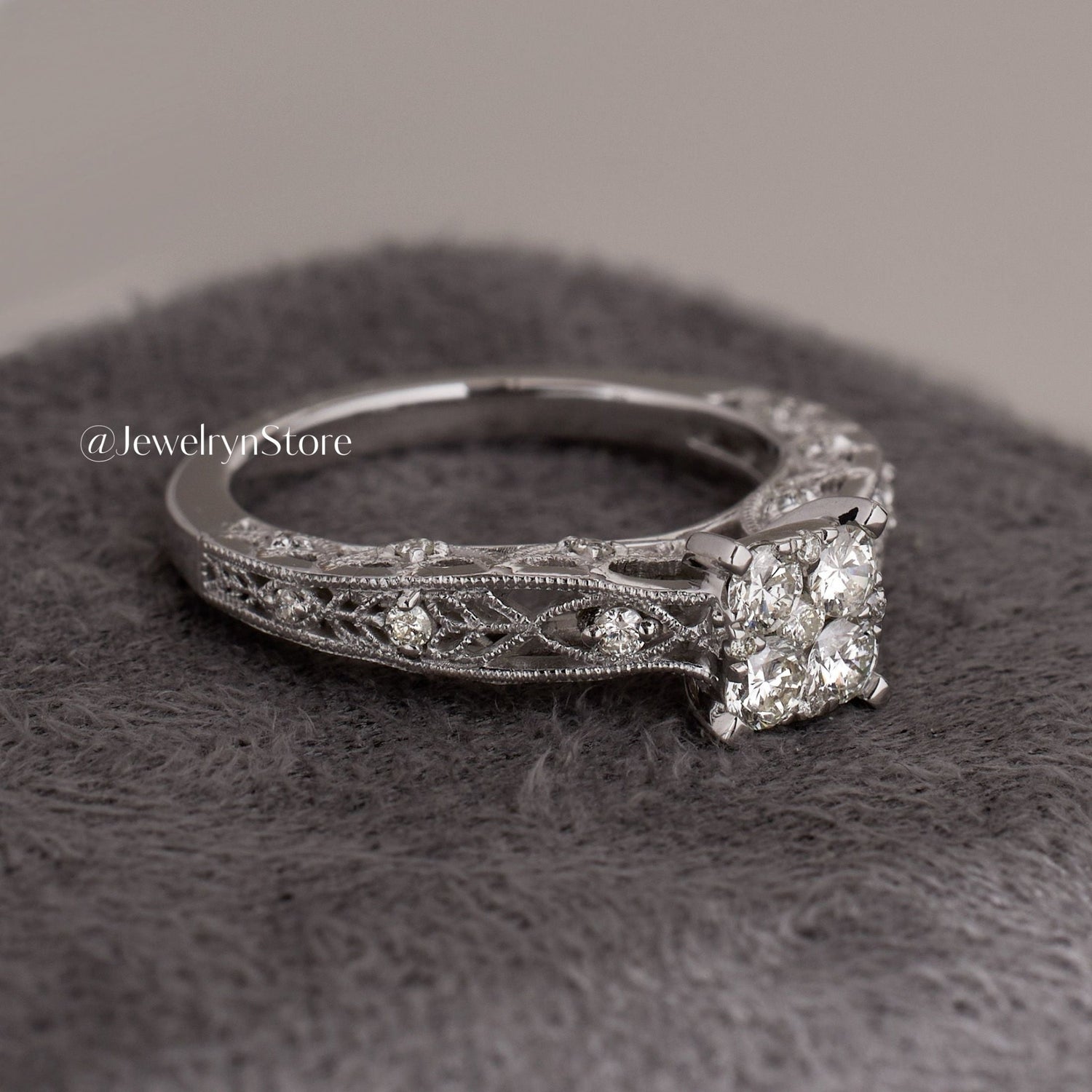 Vintage - Styled Diamond Engagement Ring - Jewelry And Store