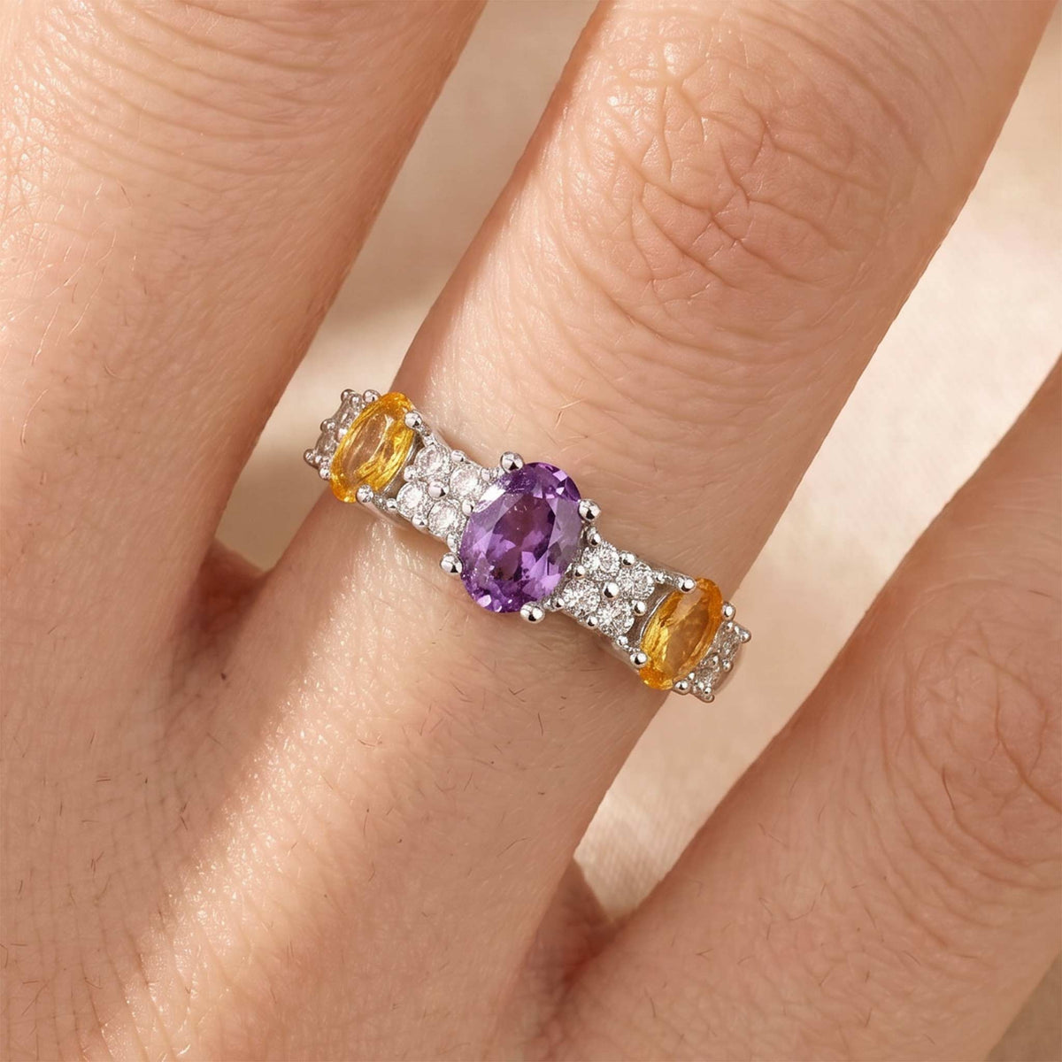 18K Gold Multi-Colored Fancy Sapphire & Diamond Ring
