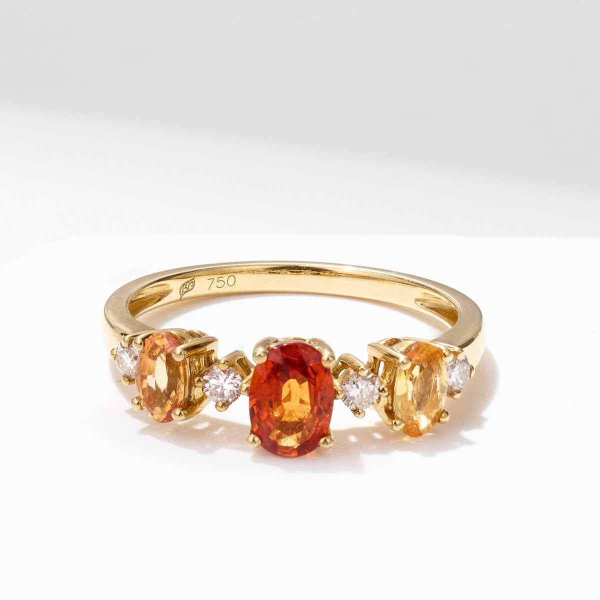 18K Gold Multi - Colored Natural Fancy Sapphire & Diamond Ring - Jewelry And Store