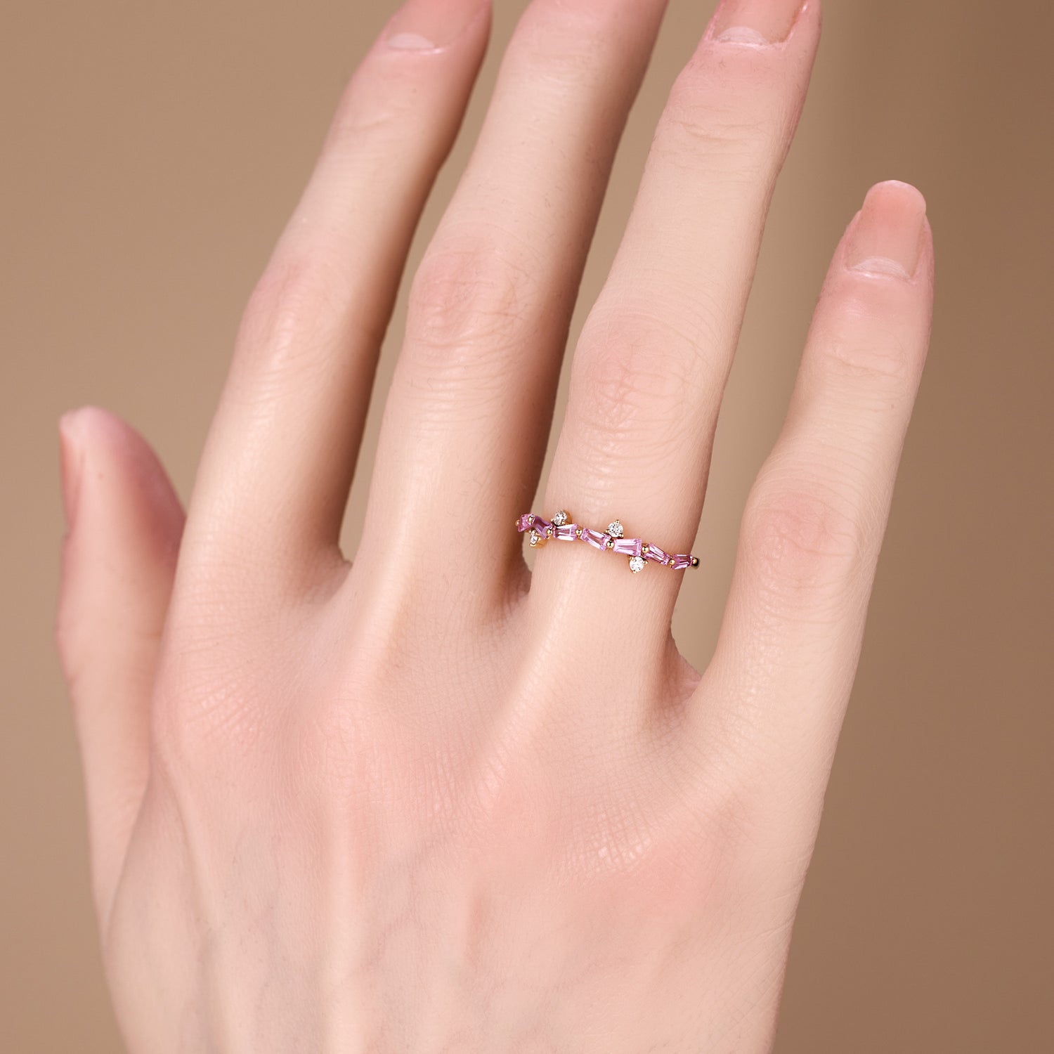 Petite Diamond and Gemstone Stackable Ring - Jewelry And Store