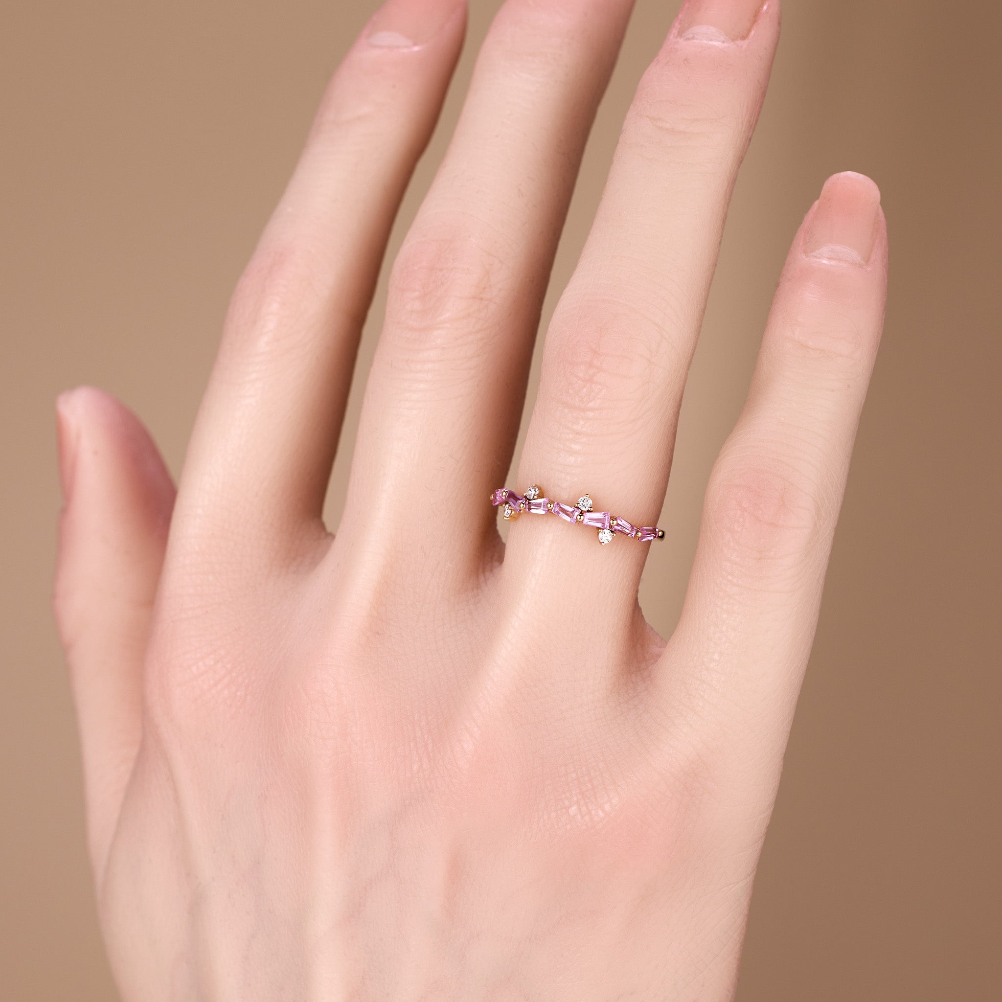 Petite Diamond and Gemstone Stackable Ring - Jewelry And Store