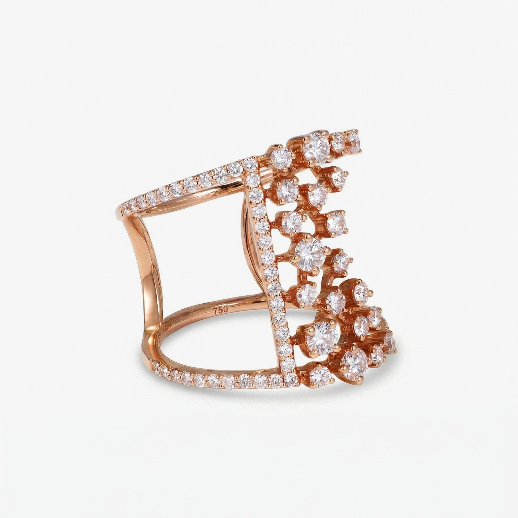 1.18ct.tw Luxury Natural Diamond Cocktail Ring in 18K Gold - JewelryAndStore