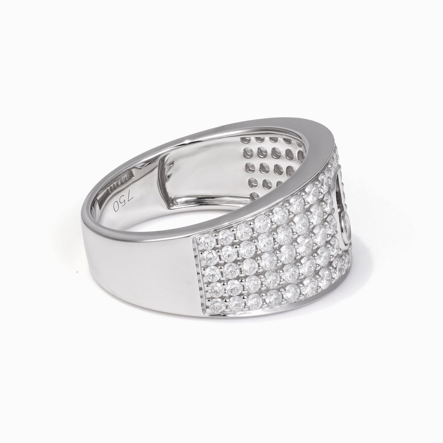 18K White Gold Pavé Diamond Ring with 1.39ct.tw. Natural Diamonds - Jewelry And Store