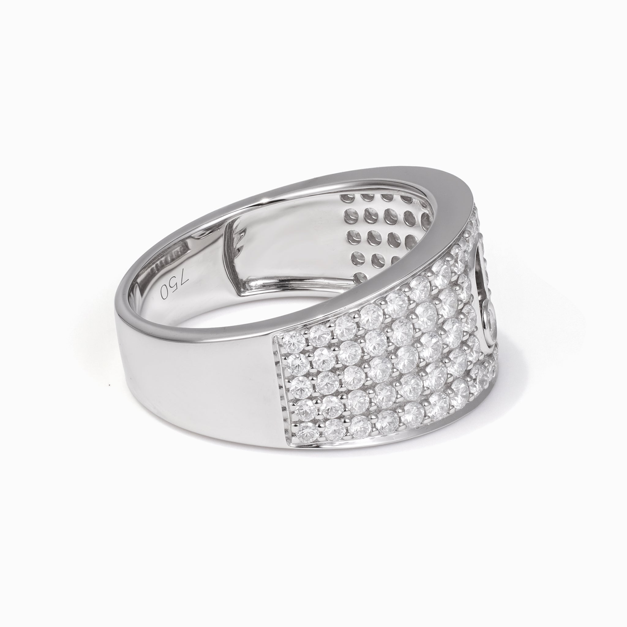 18K White Gold Pavé Diamond Ring with 1.39ct.tw. Natural Diamonds - Jewelry And Store