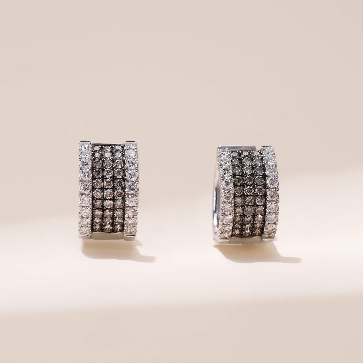 Brown Diamond Hoop Earrings in 18K Gold - Jewelry And Store