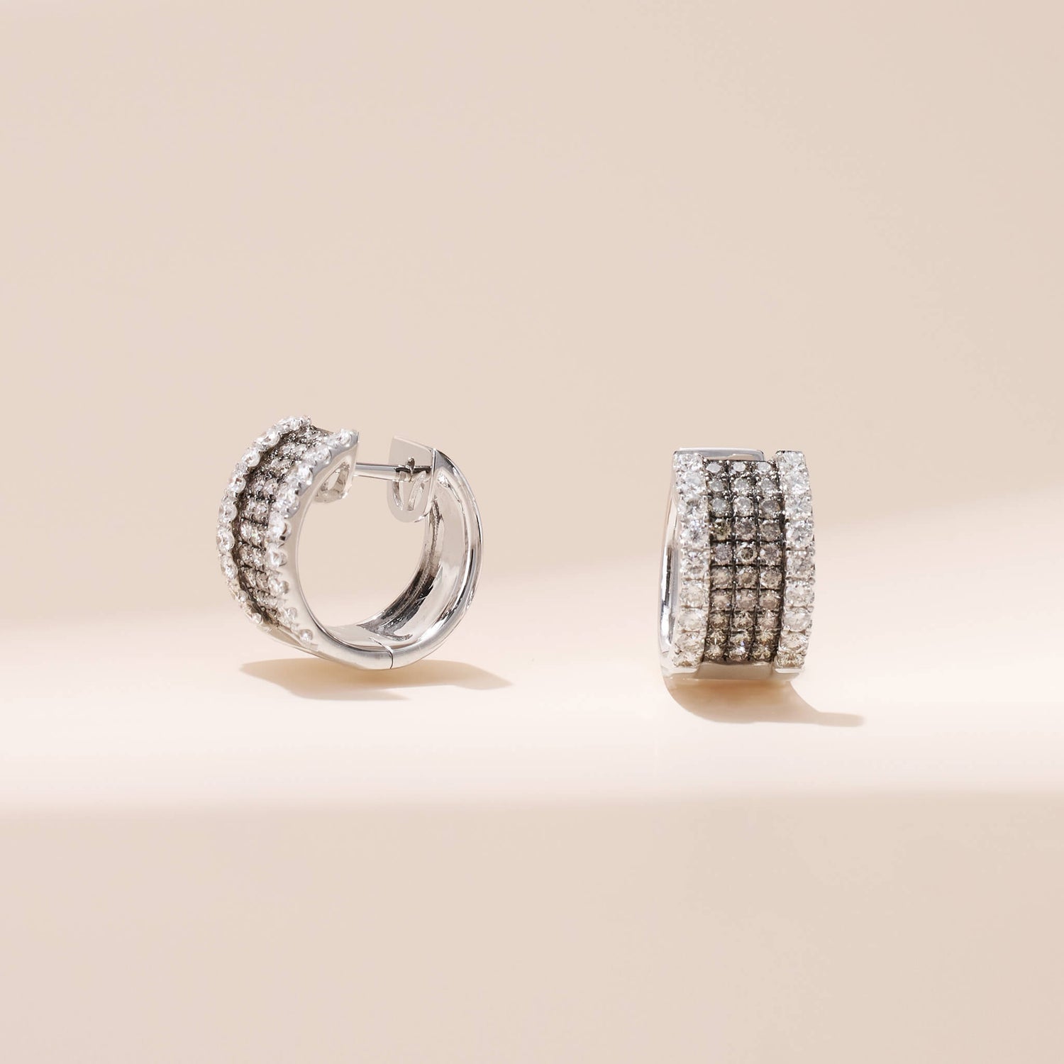 Brown Diamond Hoop Earrings in 18K Gold - Jewelry And Store