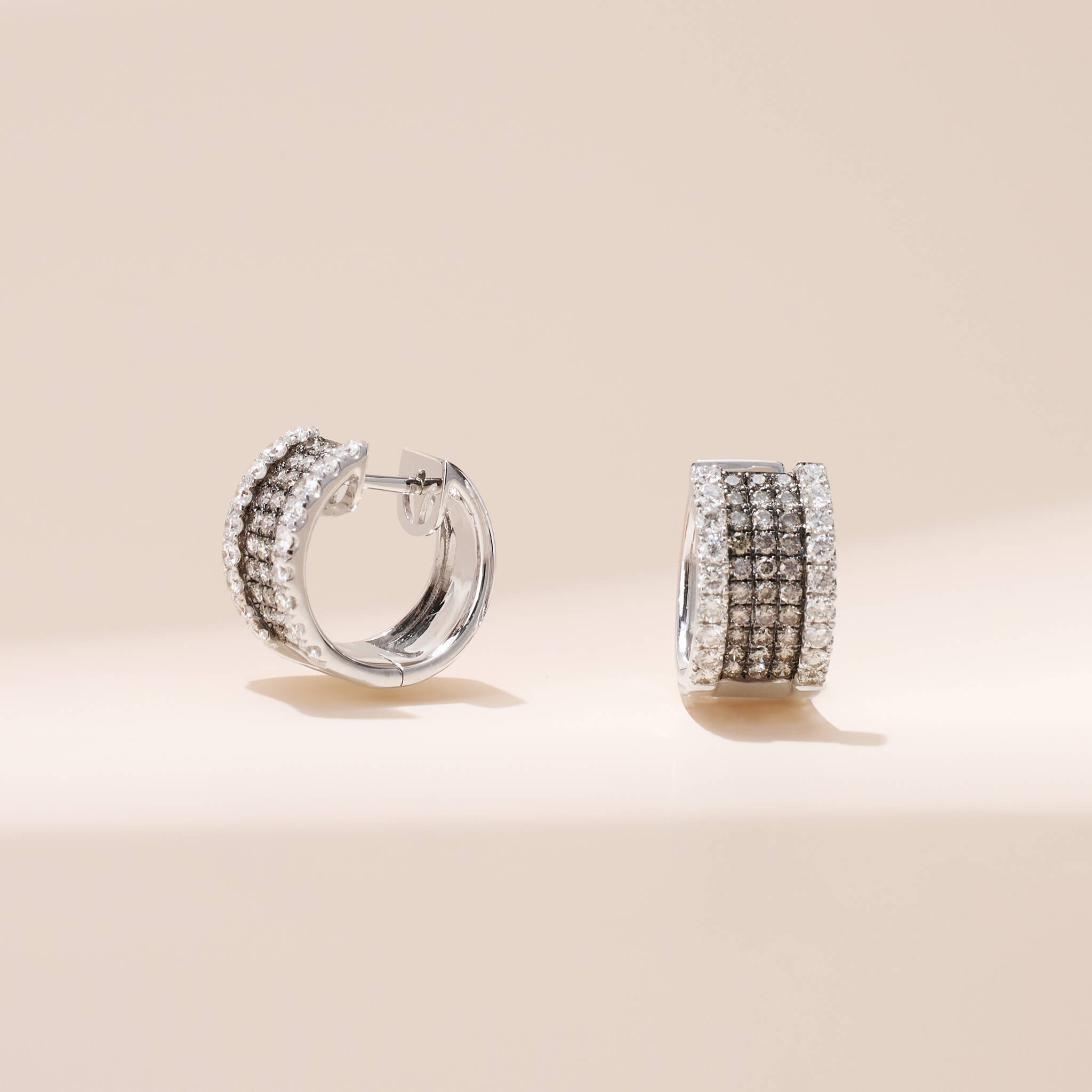 Brown Diamond Hoop Earrings in 18K Gold - Jewelry And Store