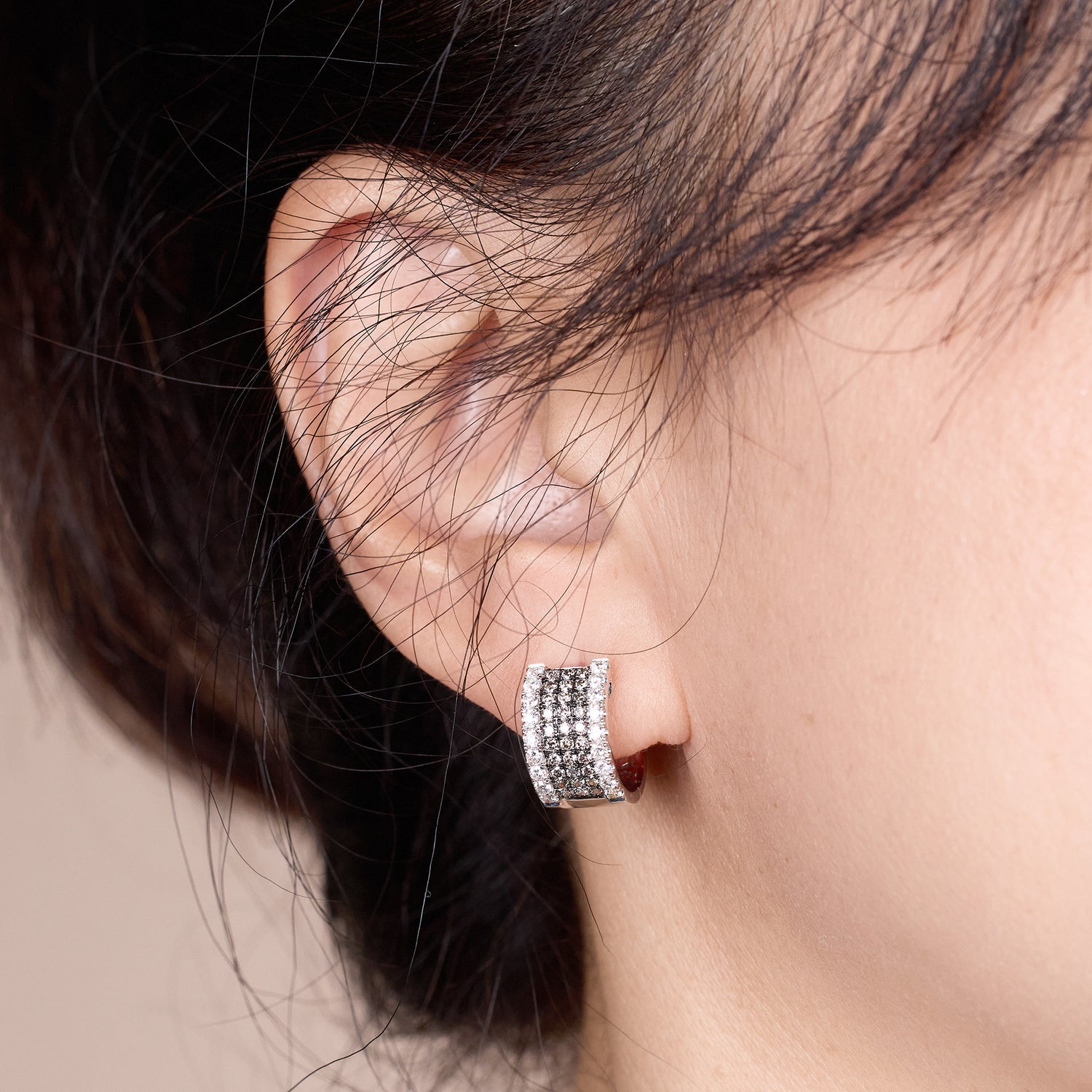 Brown Diamond Hoop Earrings in 18K Gold - Jewelry And Store