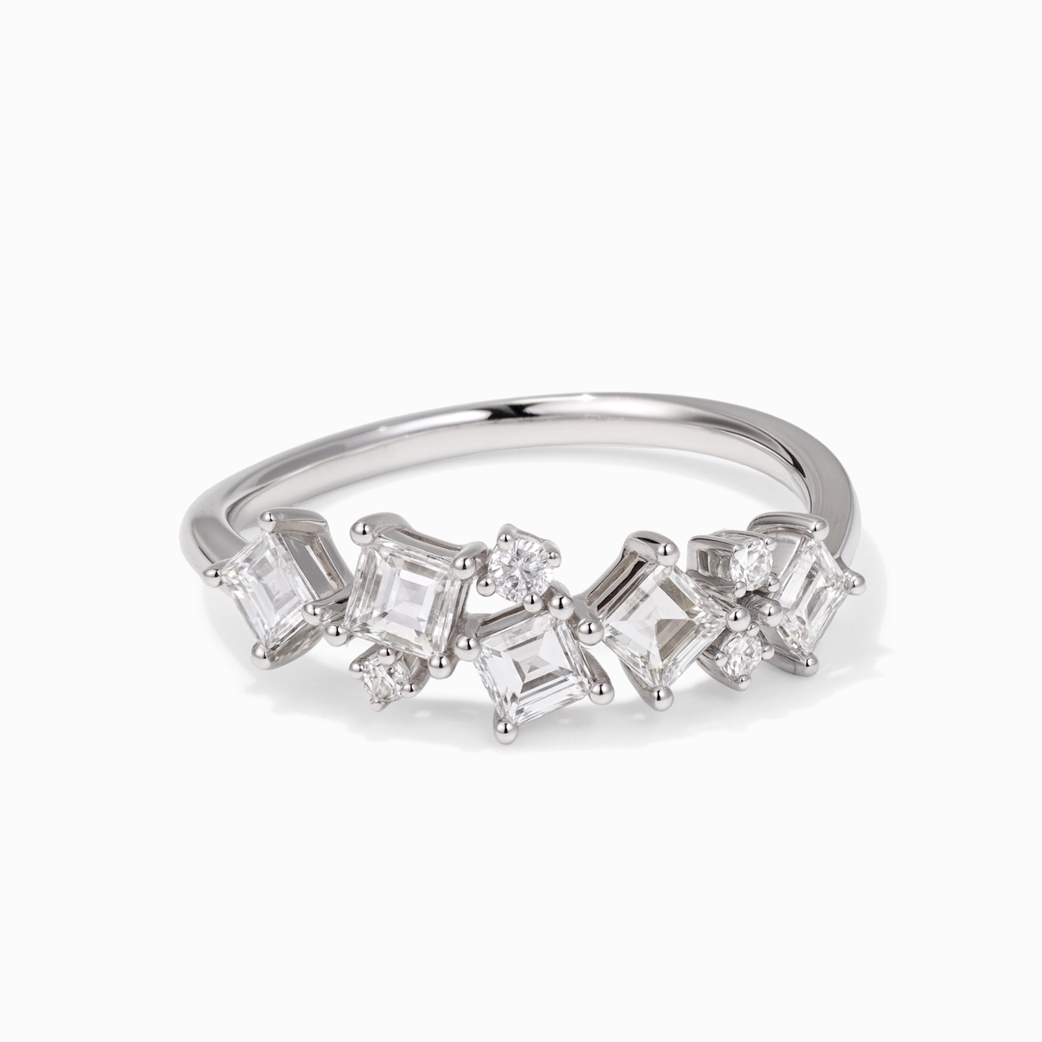 18K White Gold Diamond Zig - Zag Ring - Jewelry And Store