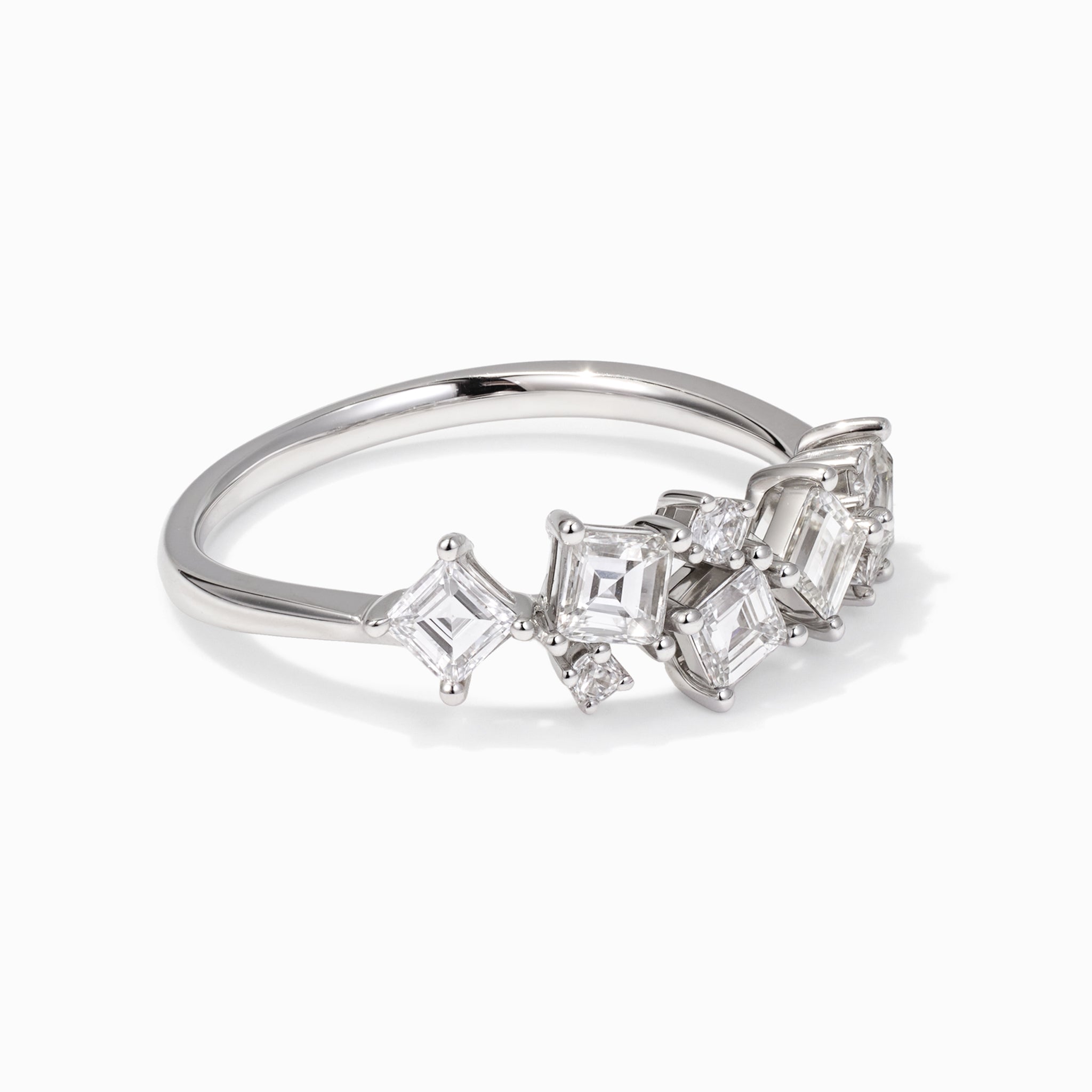 18K White Gold Diamond Zig - Zag Ring - Jewelry And Store