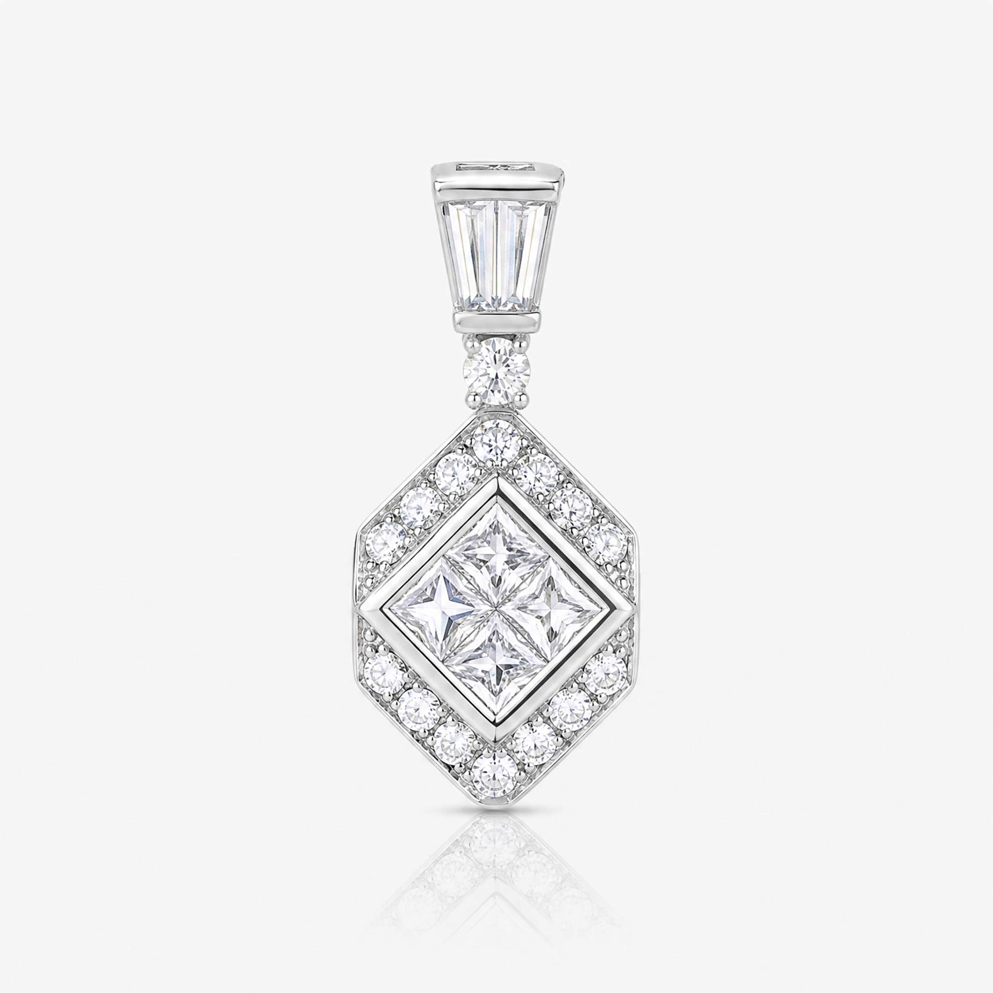0.56ct Natural Diamond Kite-Shaped Illusion Pendant in 18K Gold - JewelryandStore