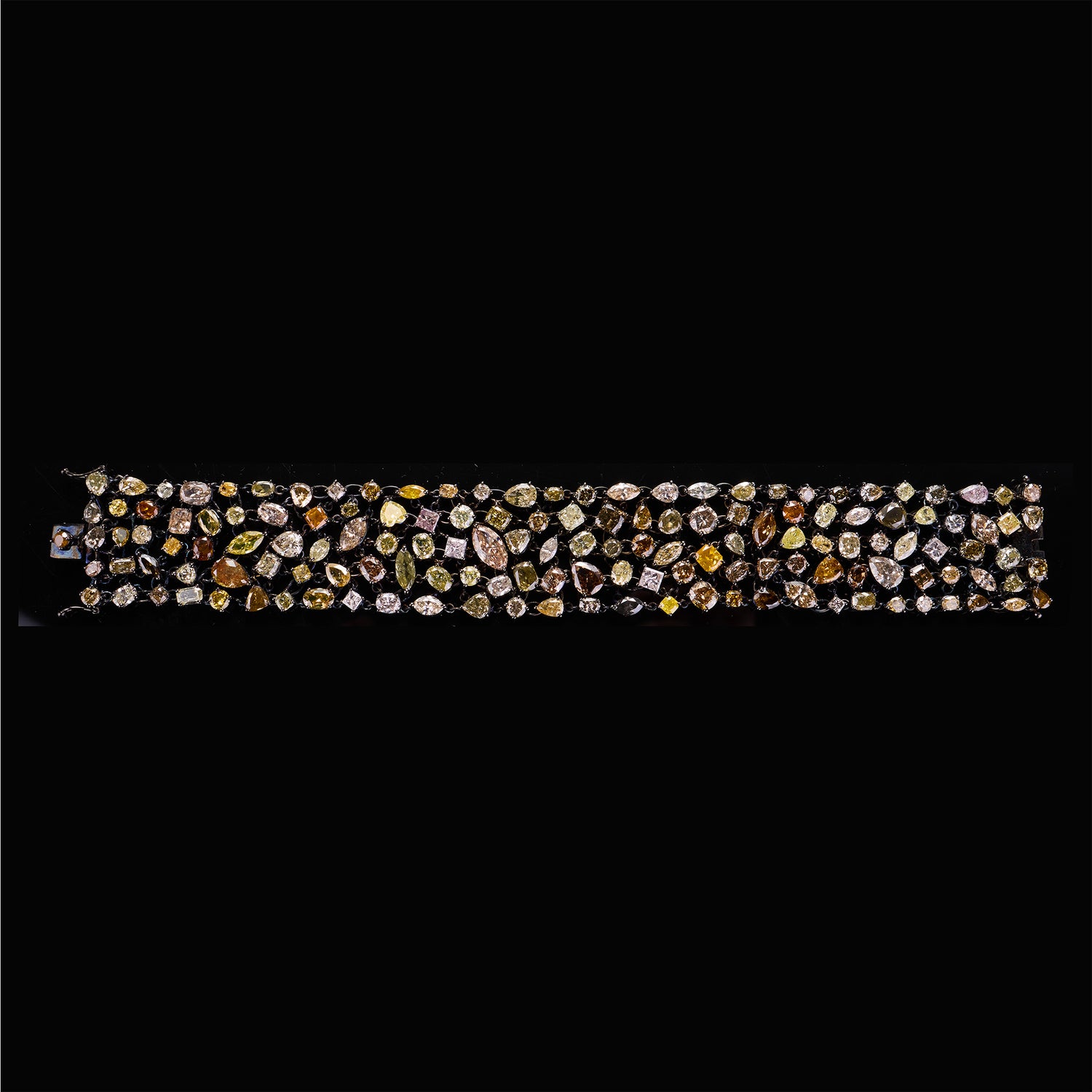 18K White Gold Bracelet with Natural Color Diamonds - Jewelry And Store