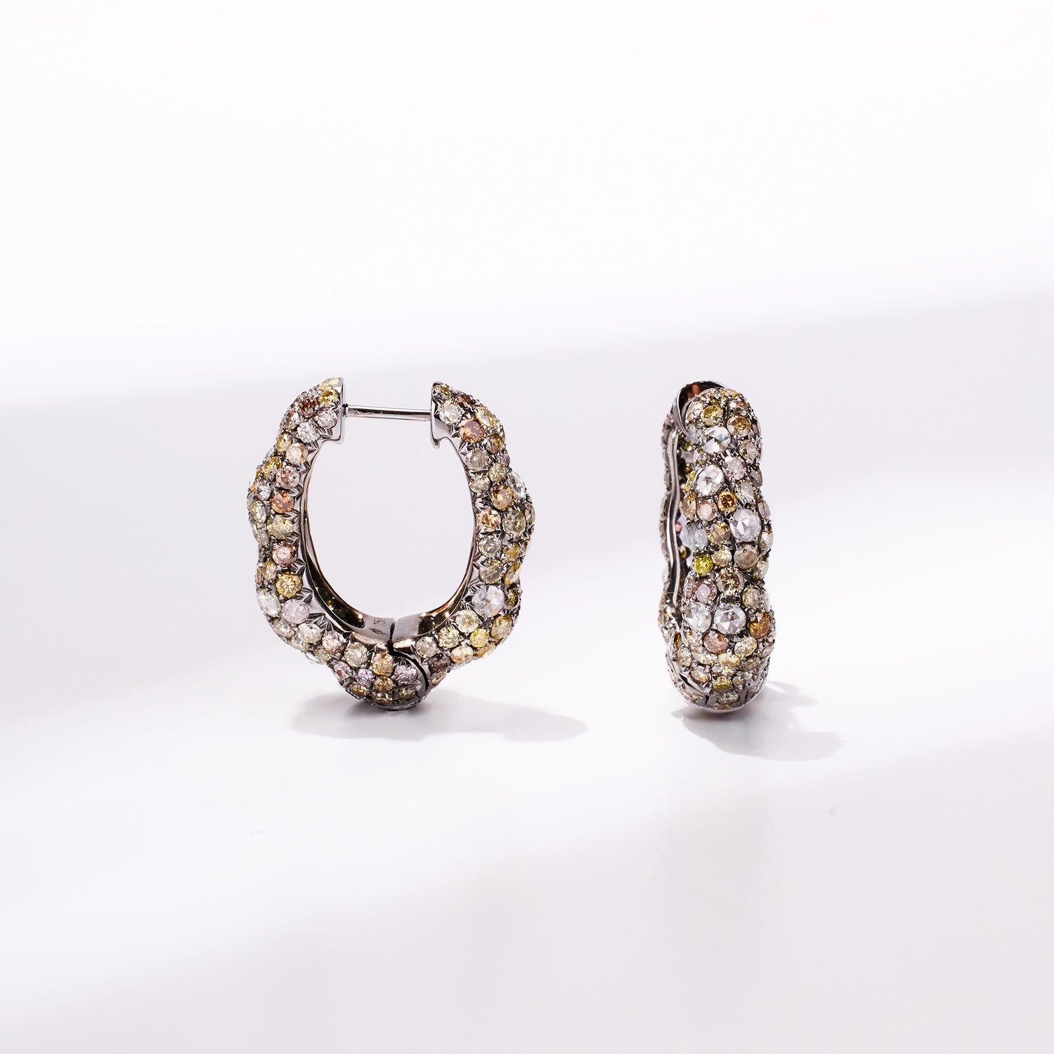 18K Gold Yellow Sapphire & Diamond Hoop Earrings - Jewelry And Store