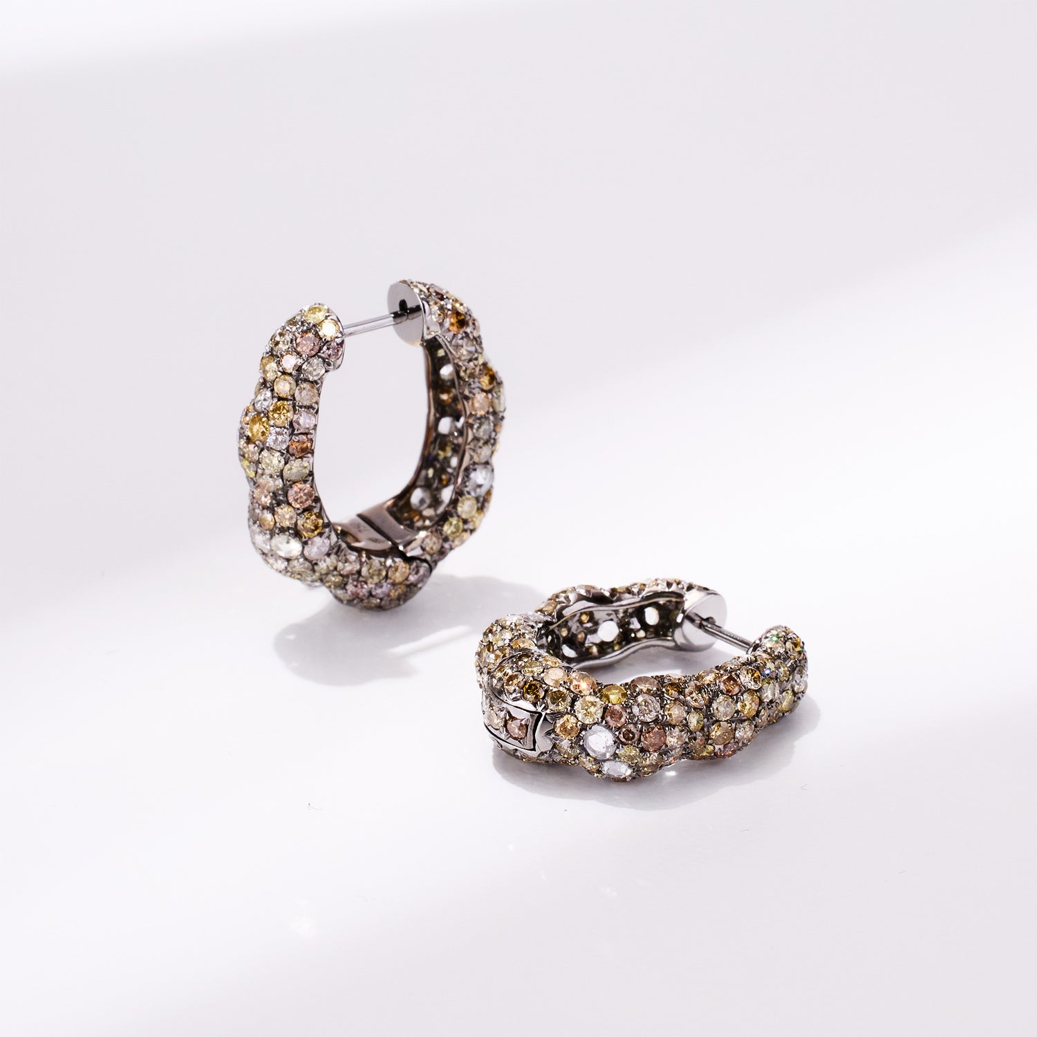 18K Gold Yellow Sapphire & Diamond Hoop Earrings - Jewelry And Store