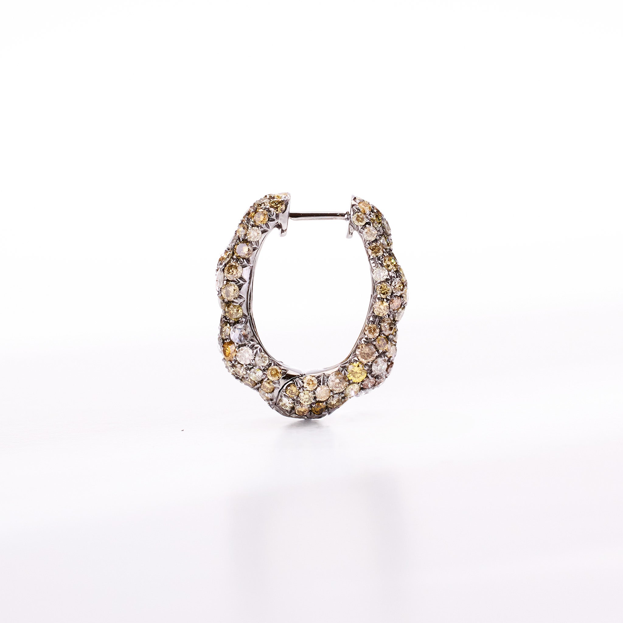 18K Gold Yellow Sapphire & Diamond Hoop Earrings - Jewelry And Store