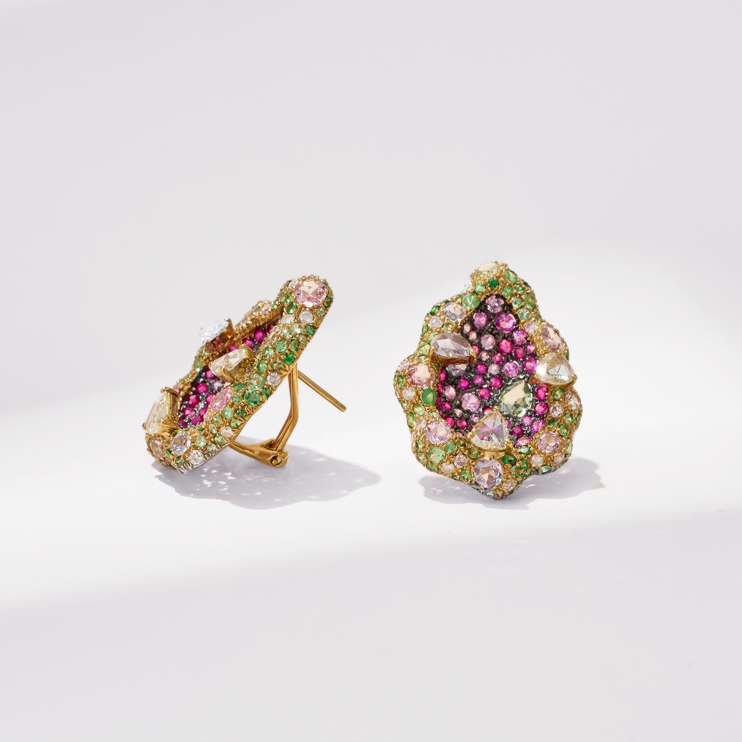 18K Gold Sapphire & Diamond Earrings - Jewelry And Store