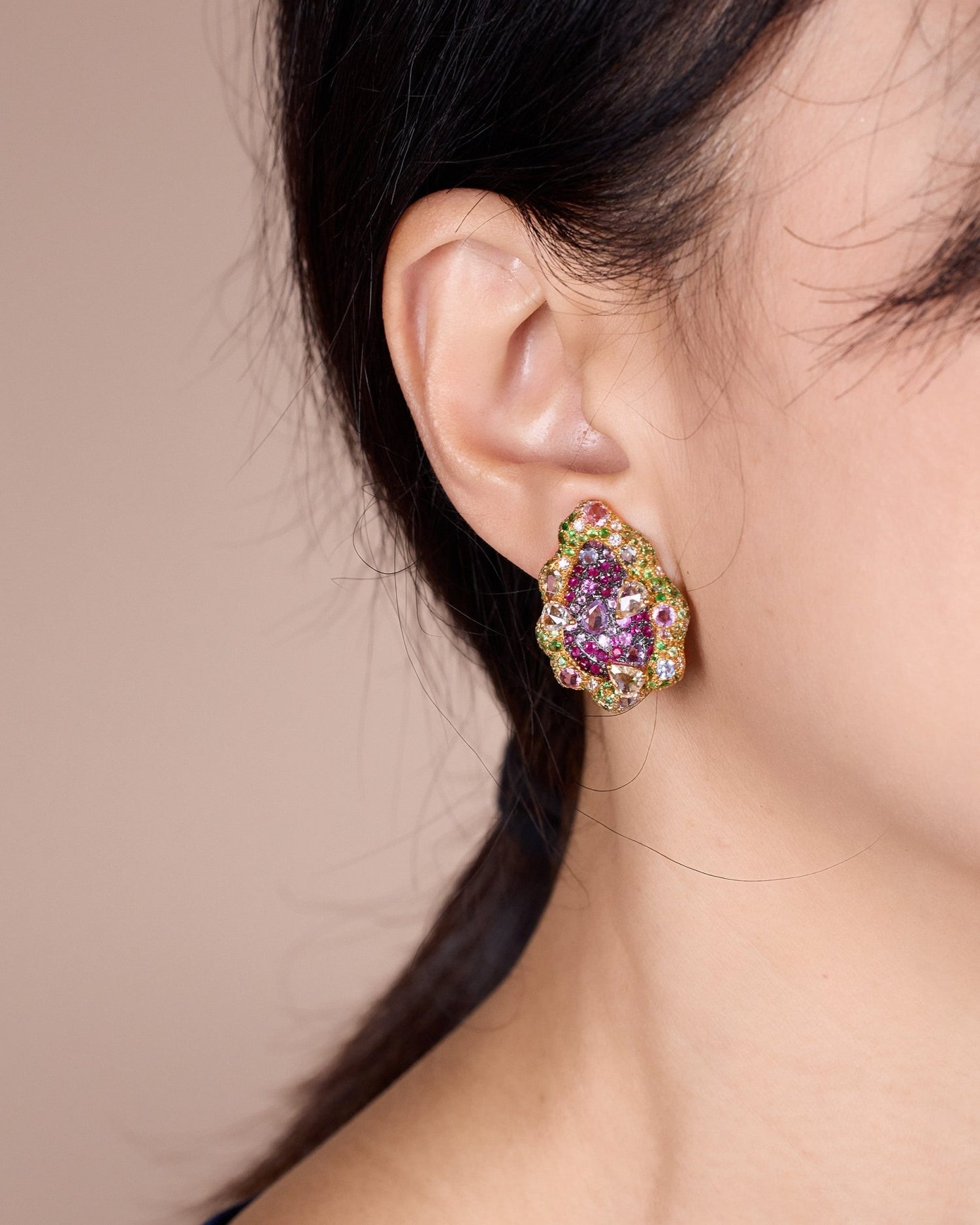 18K Gold Sapphire & Diamond Earrings - Jewelry And Store