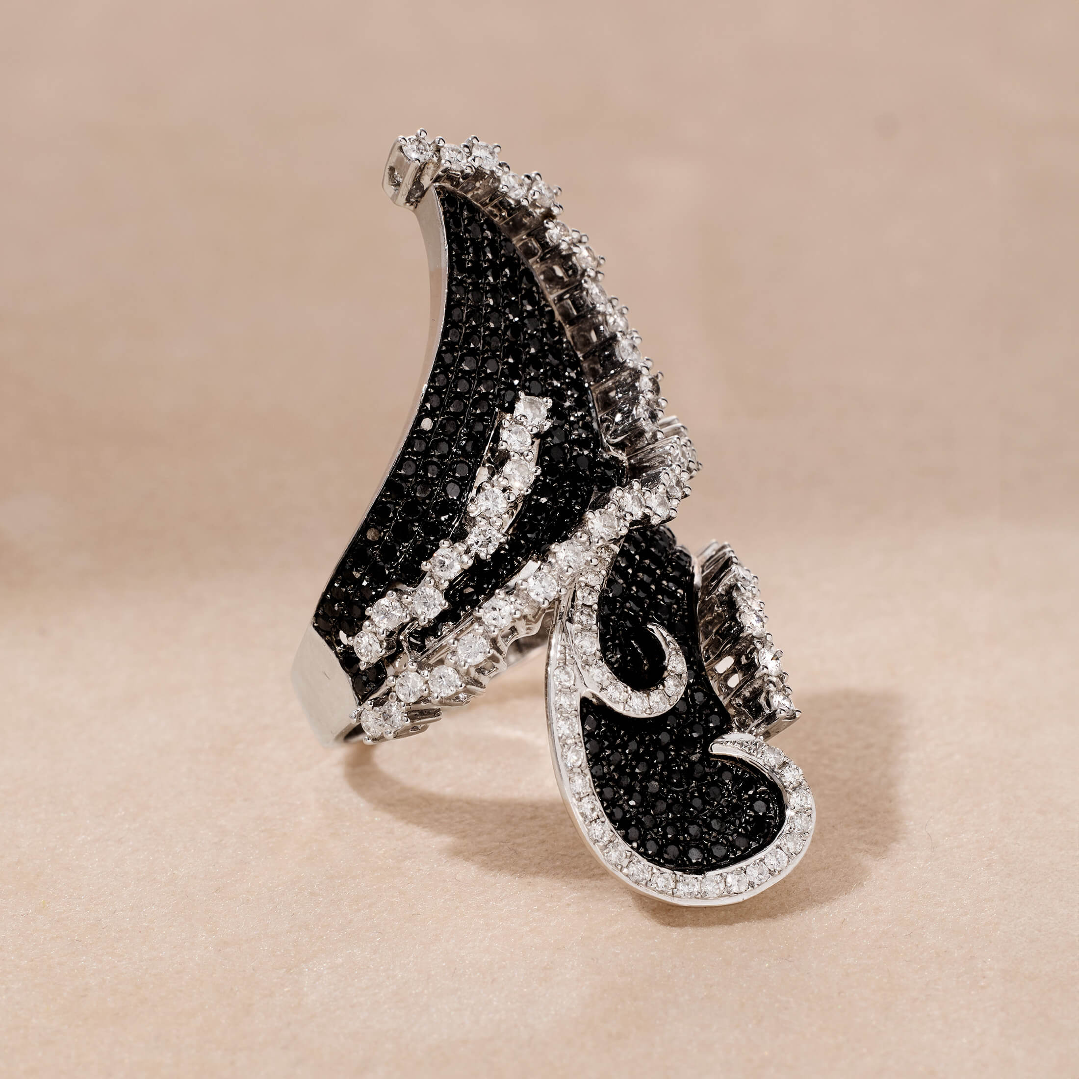 18K Gold Black Diamond Statement Ring - Jewelry And Store