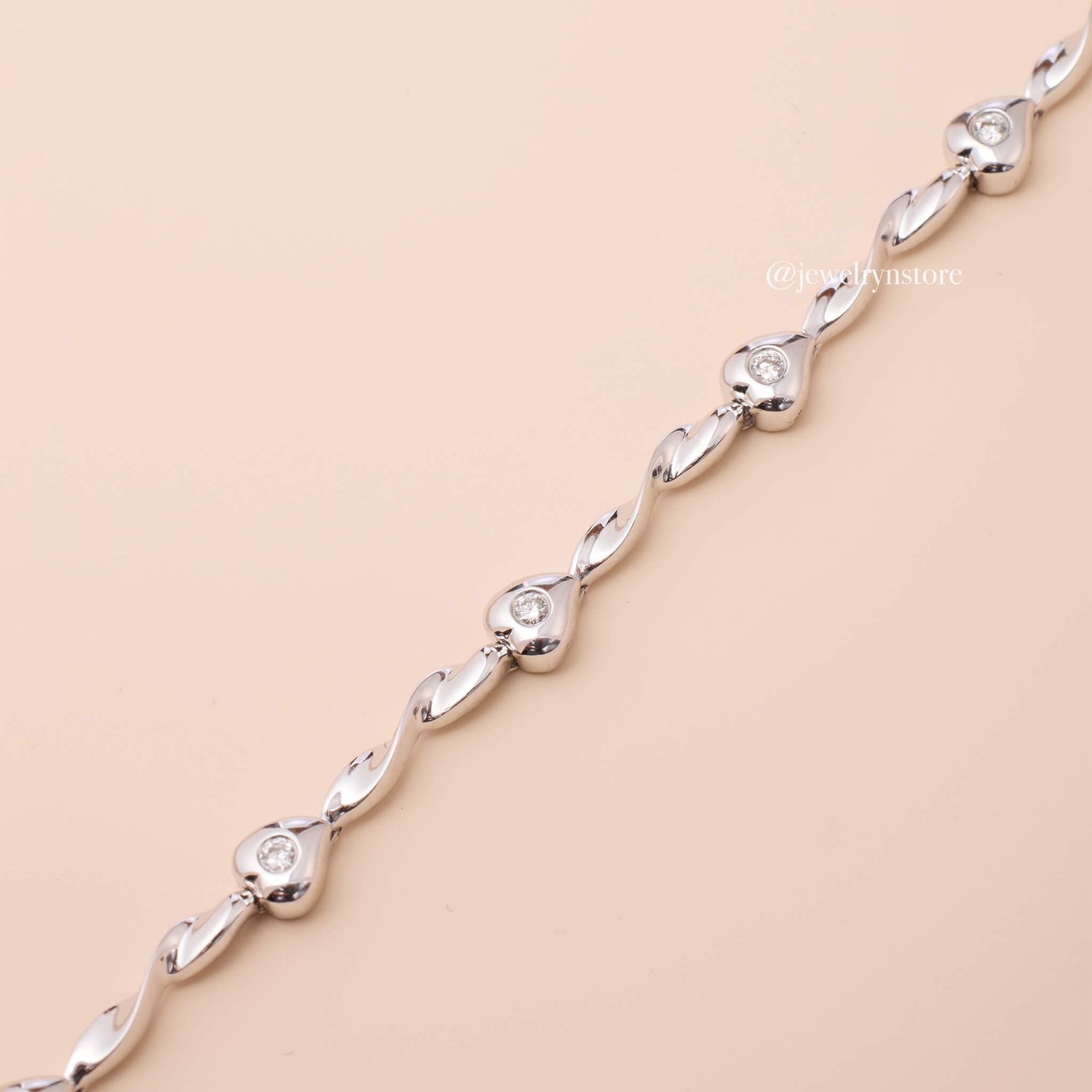 18K Natural Diamond Twist Bracelet - Jewelry And Store