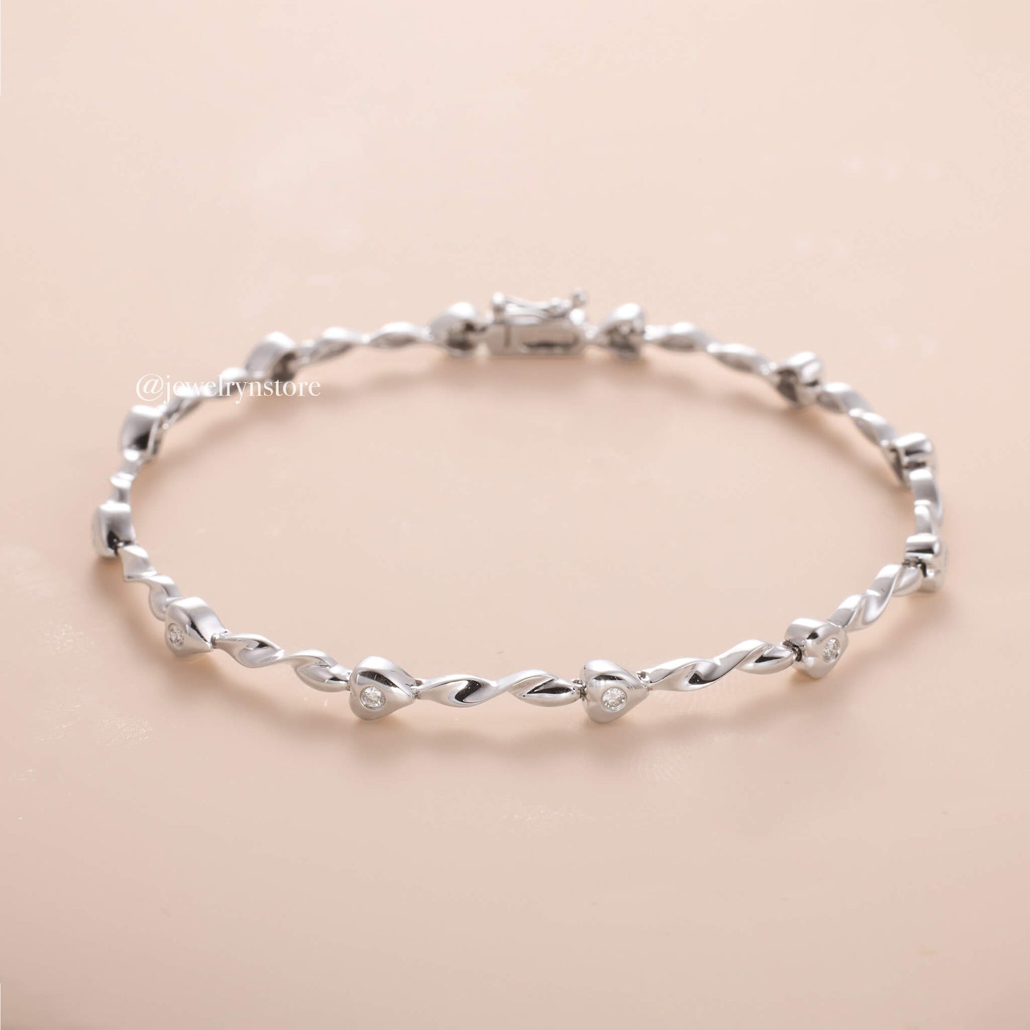 18K Natural Diamond Twist Bracelet - Jewelry And Store