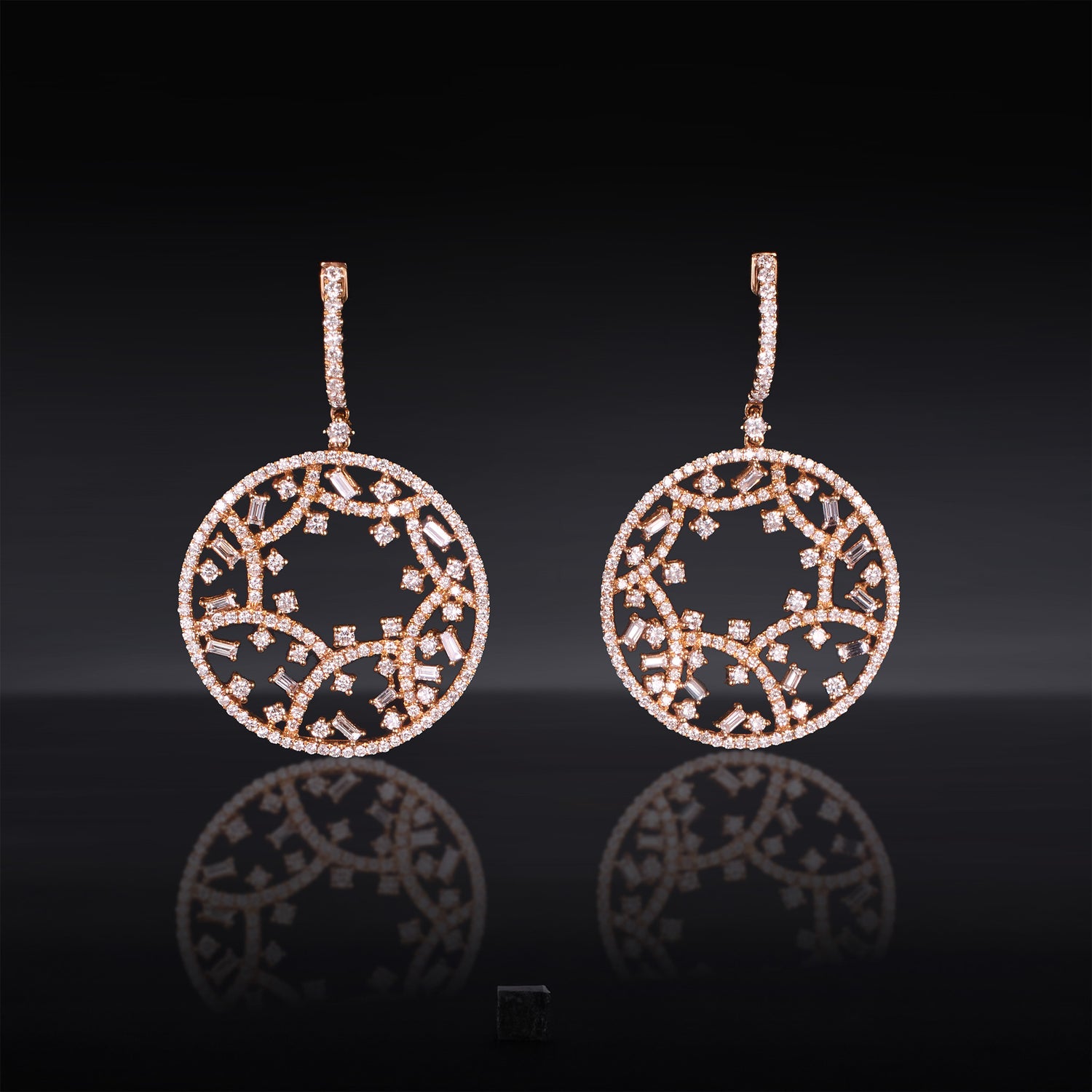 18K Gold Starry Night Natural Diamond Earrings - Jewelry And Store