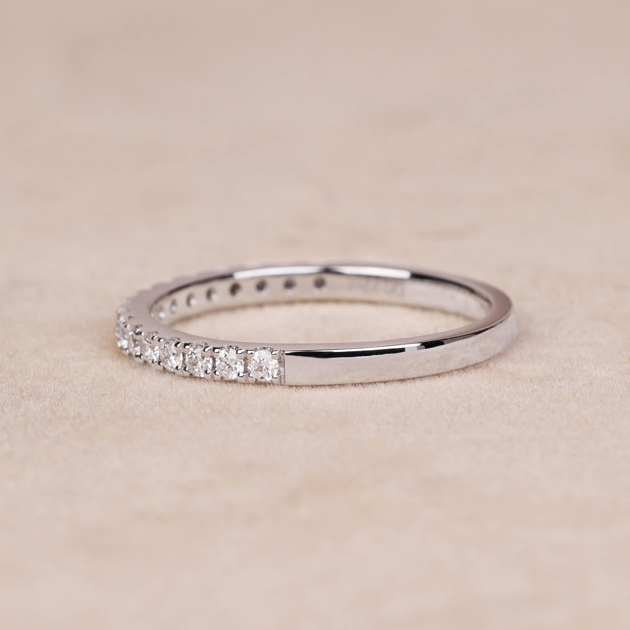 0.23 ct.tw. Stackable Half - Eternity Diamond Band Ring in 18K Gold - Jewelry And Store