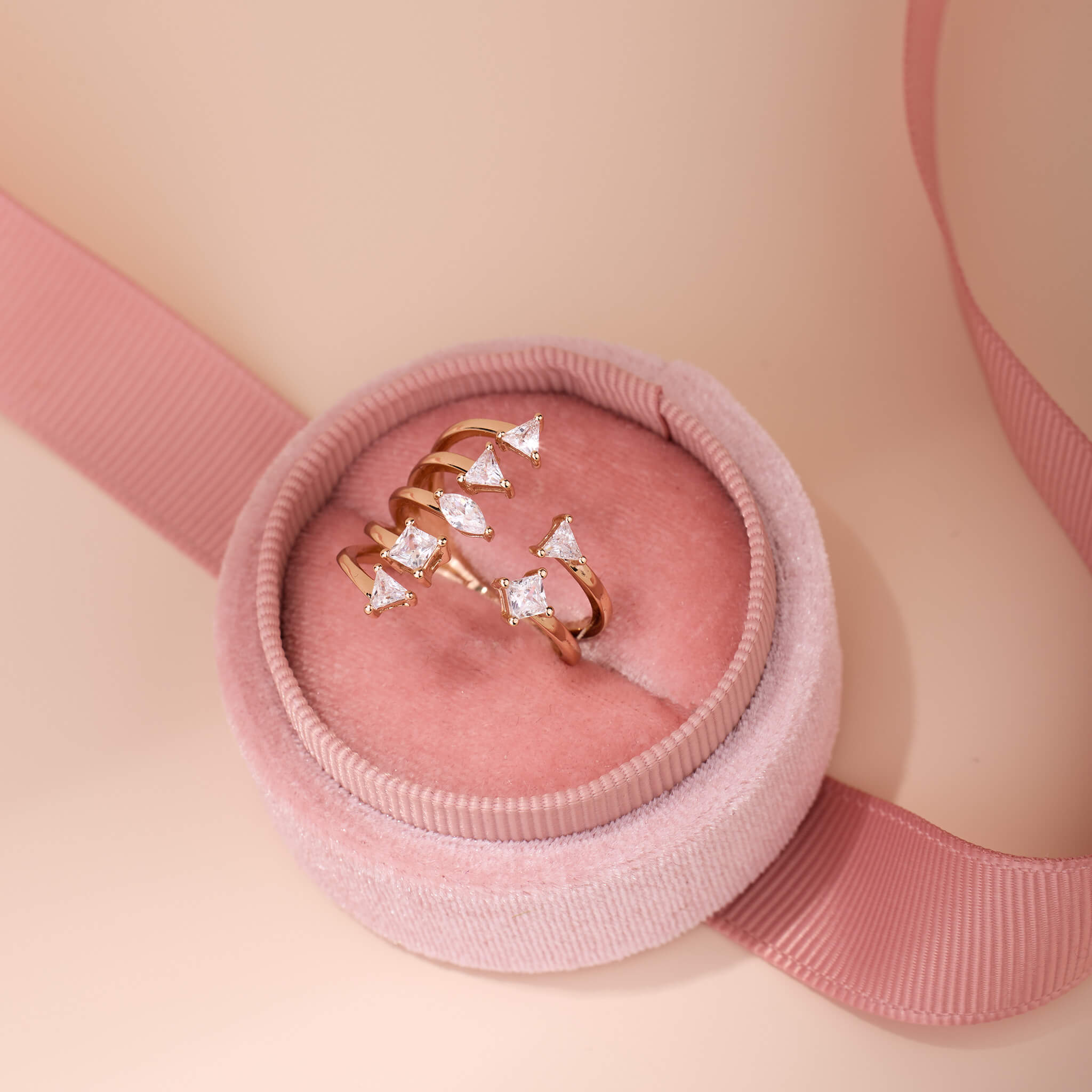 925 Silver Linear Ribbon Open Ring - Jewelry And Store