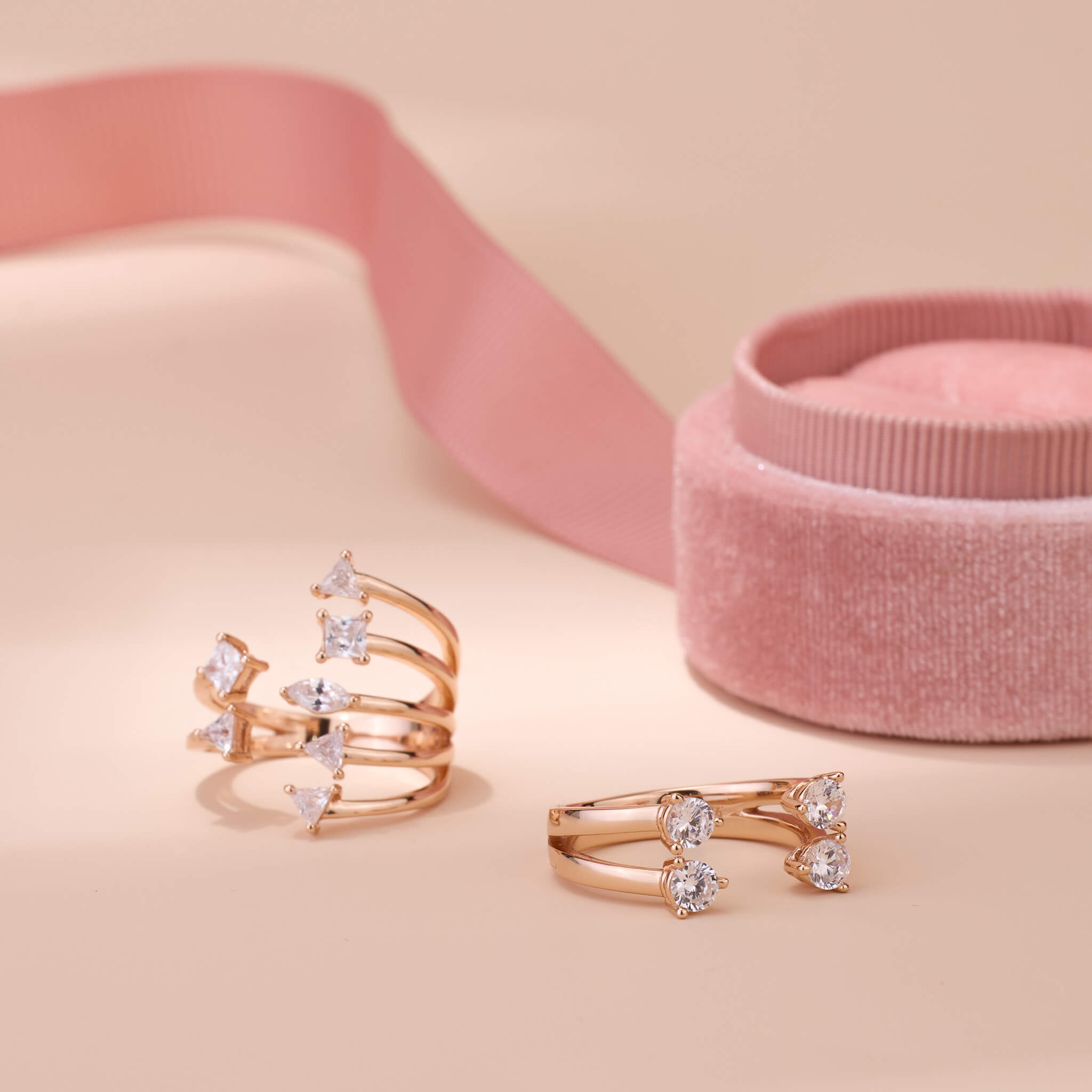 925 Silver Linear Ribbon Open Ring - Jewelry And Store