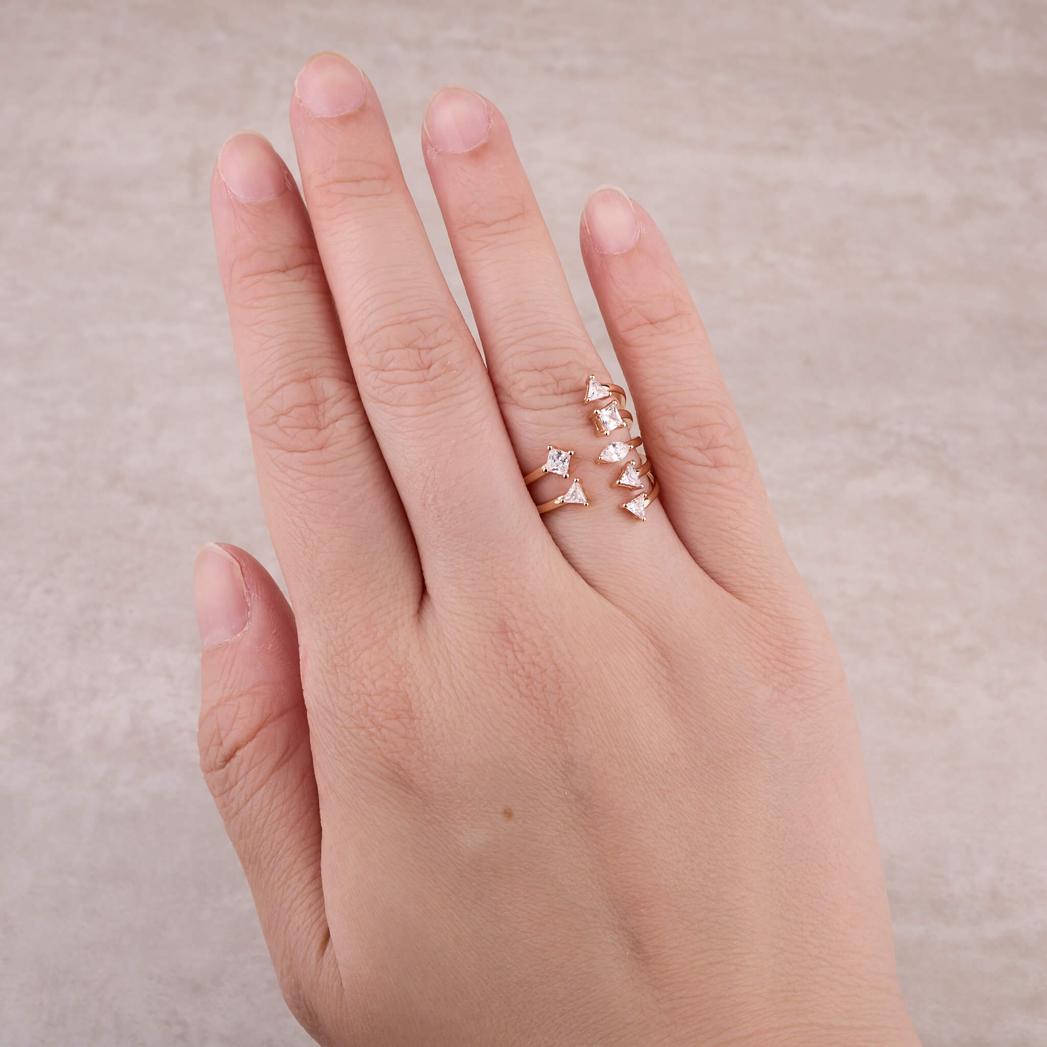 925 Silver Linear Ribbon Open Ring - Jewelry And Store