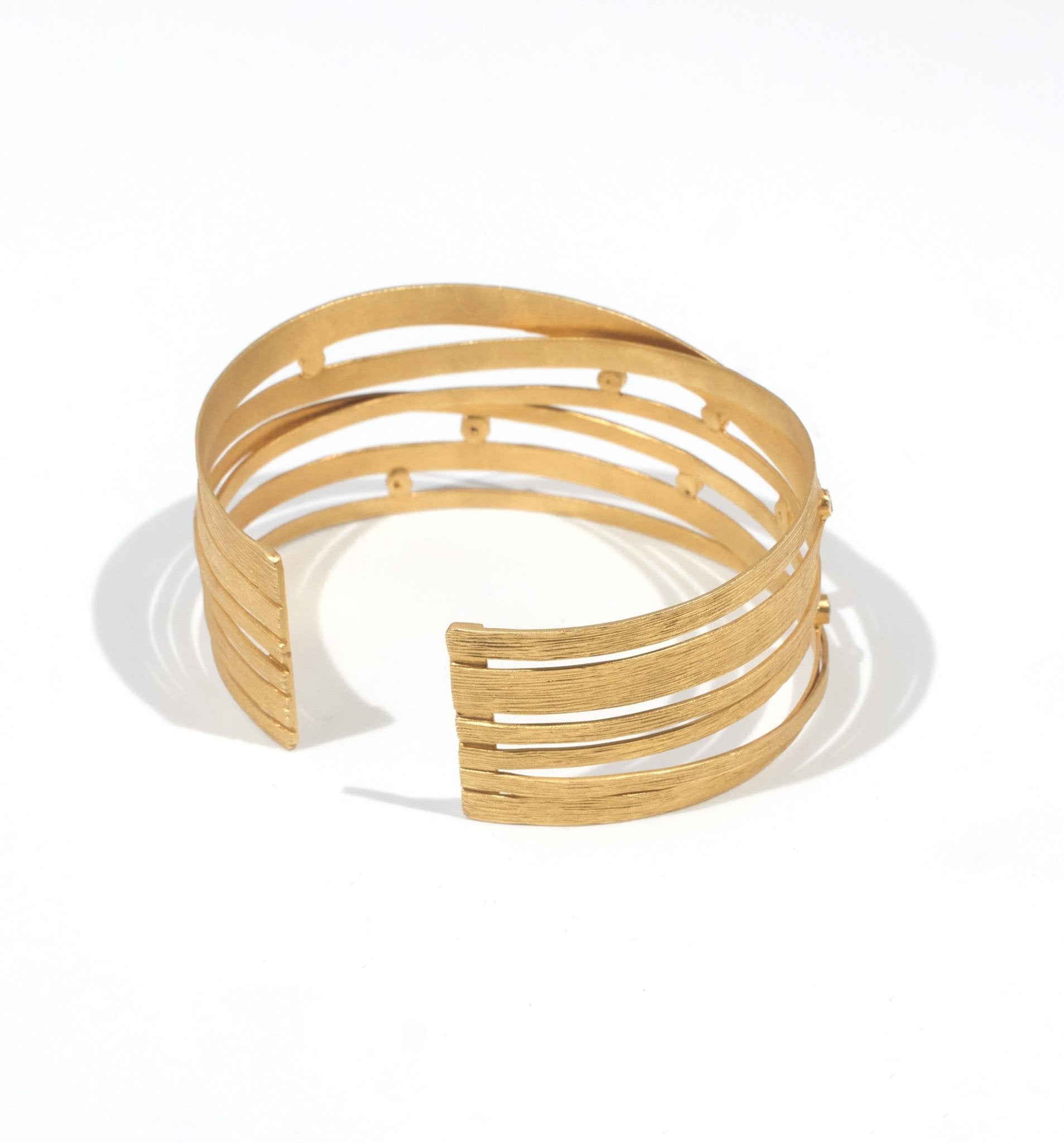 14K Gold Galaxy - Inspired Diamond Cuff Bangle with Hand - hammered Texture - Jewelry And Store