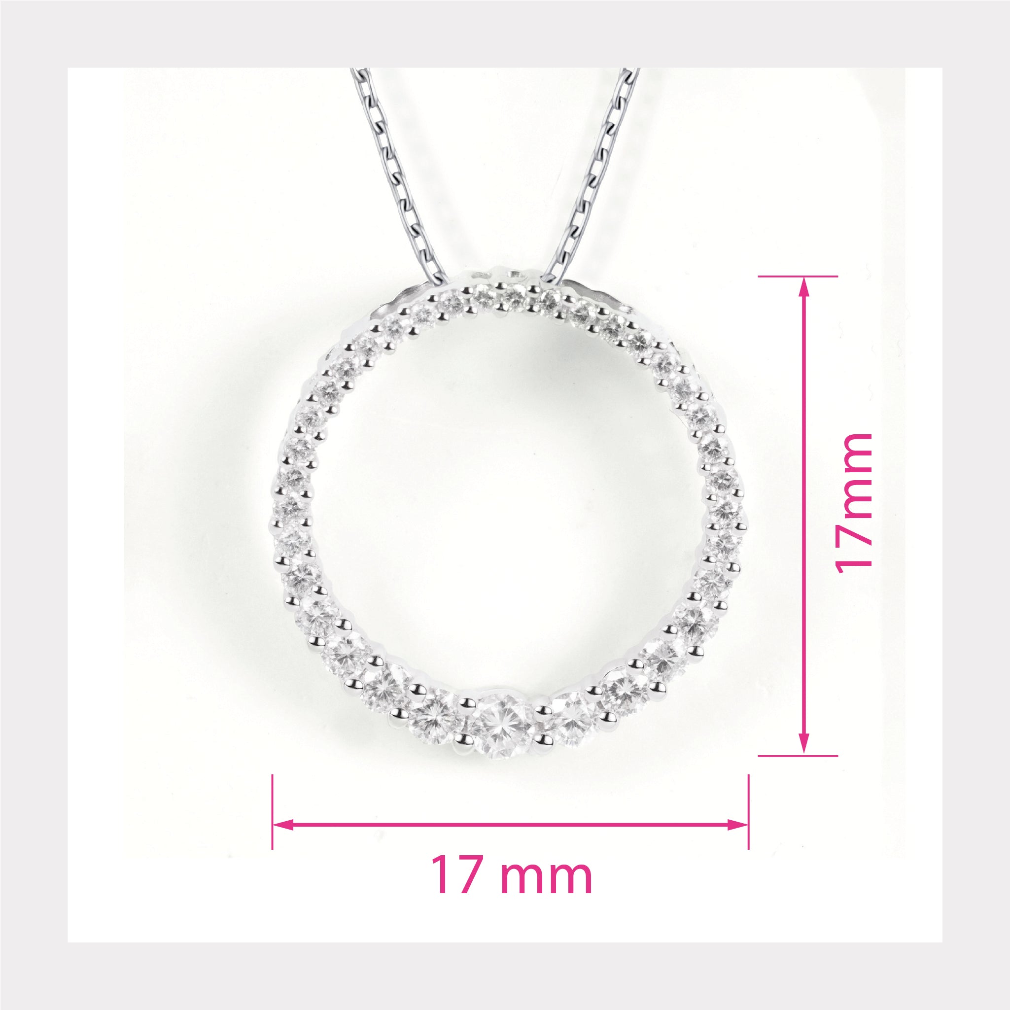 18K White Gold Pendant with Natural Diamonds - JewelryAndStore