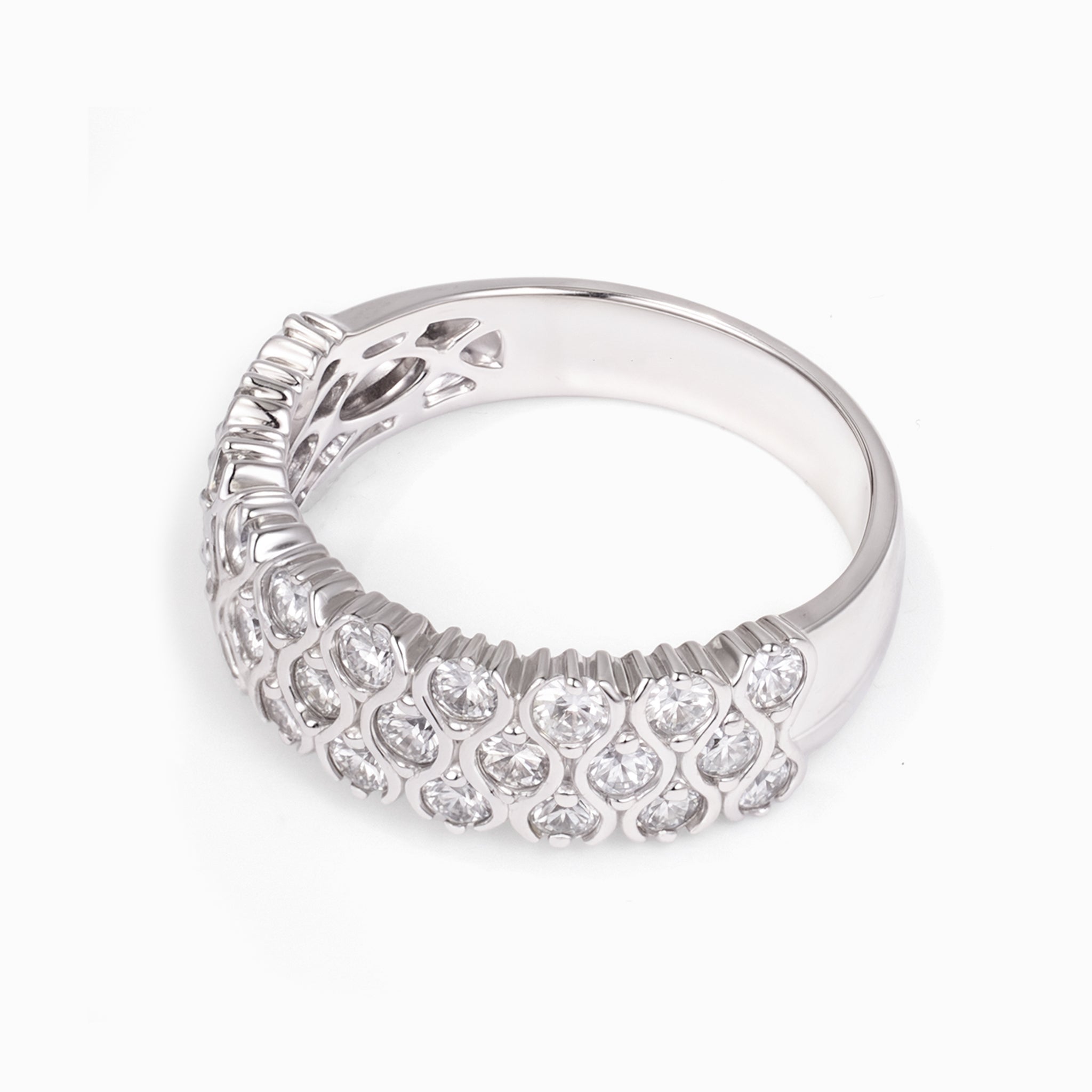 18K White Gold Diamond Band with 1.20ct.tw. Natural Diamonds - Jewelry And Store