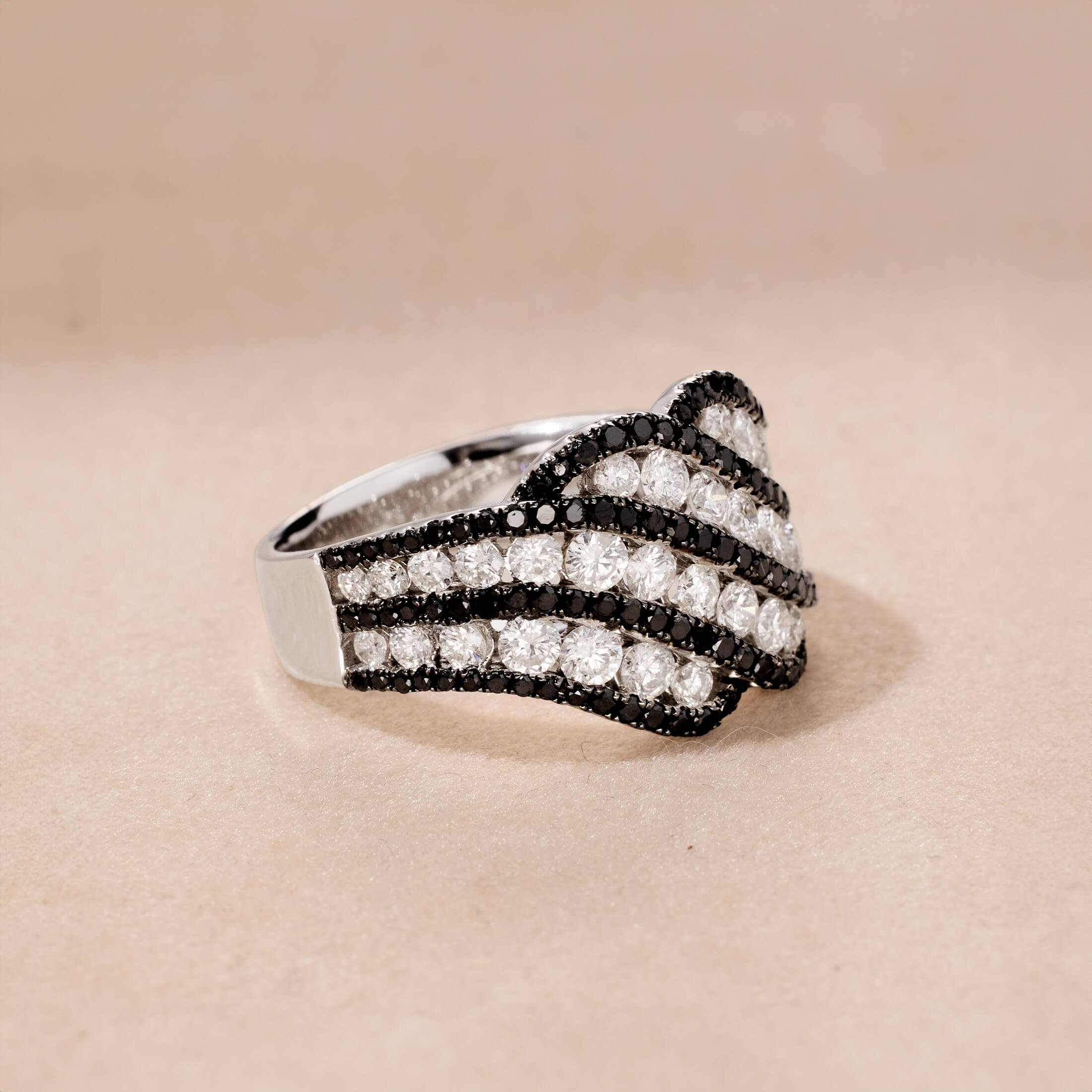 18K Gold Black Diamond Statement Ring - Jewelry And Store