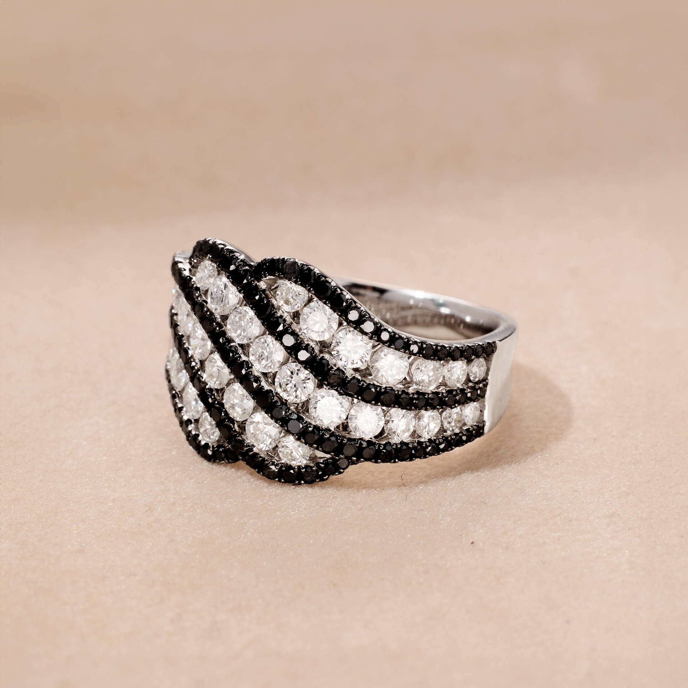 18K Gold Black Diamond Statement Ring - Jewelry And Store