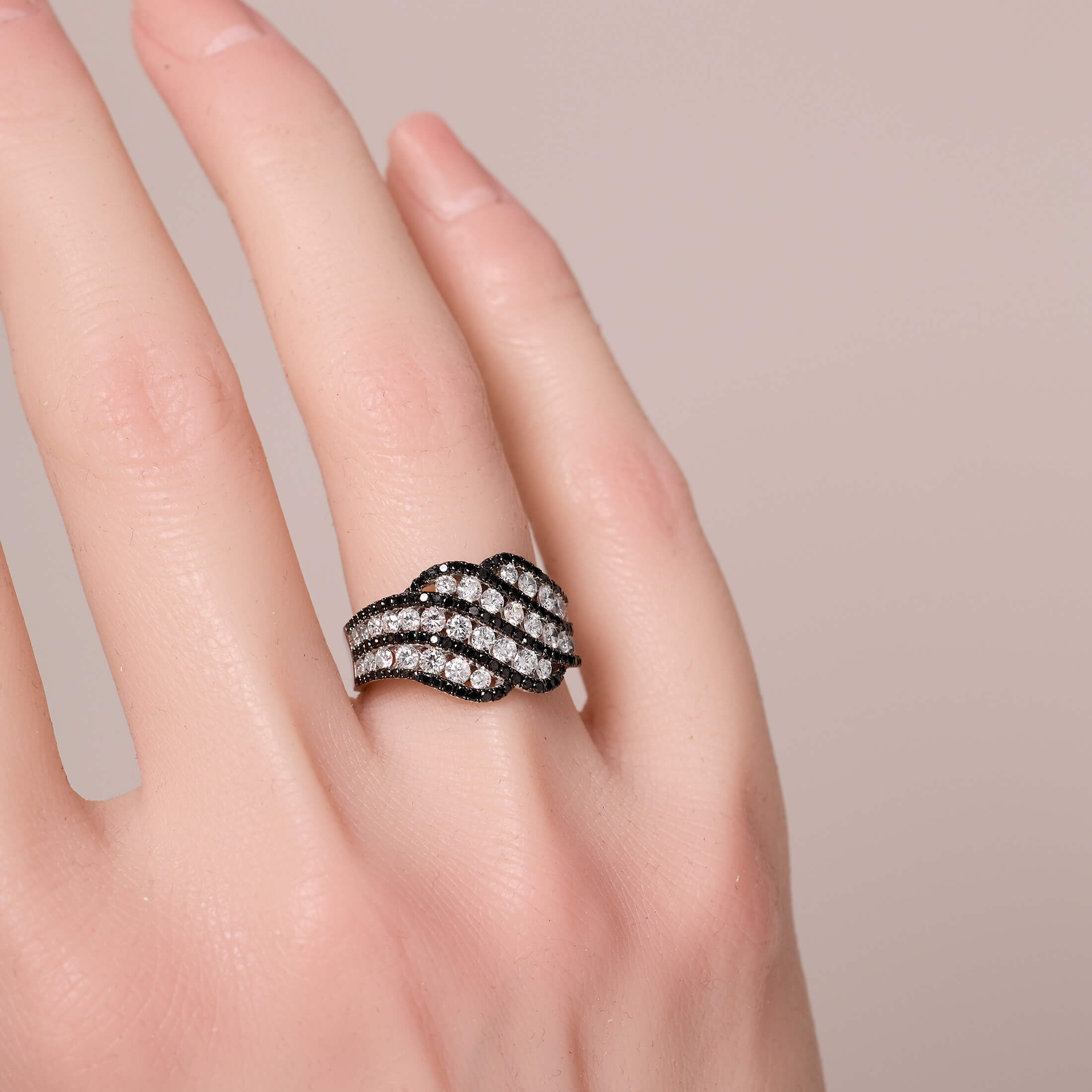 18K Gold Black Diamond Statement Ring - Jewelry And Store
