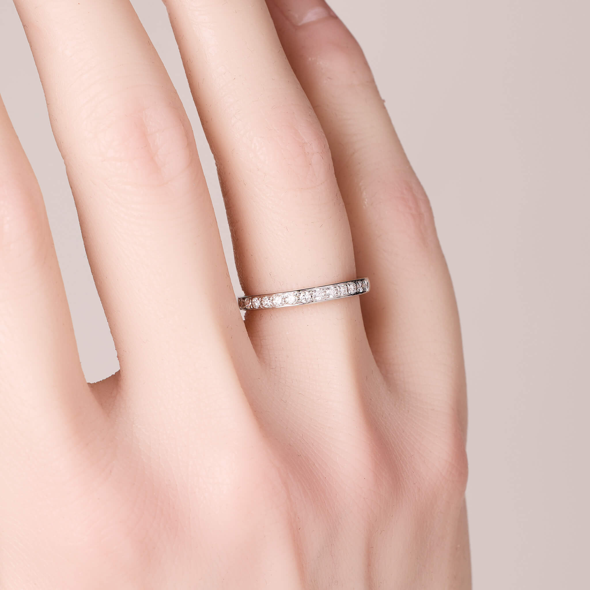 0.27 ct.tw. Stackable Diamond Pave Band Ring in 18K Gold - Jewelry And Store